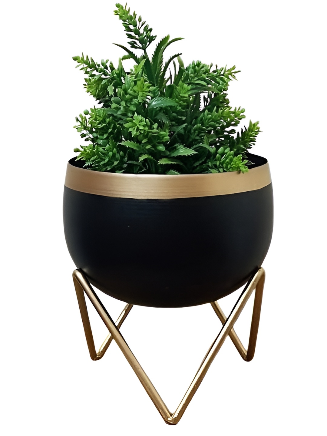 

CK HOMEZ Black Round Metal Planter With Stand