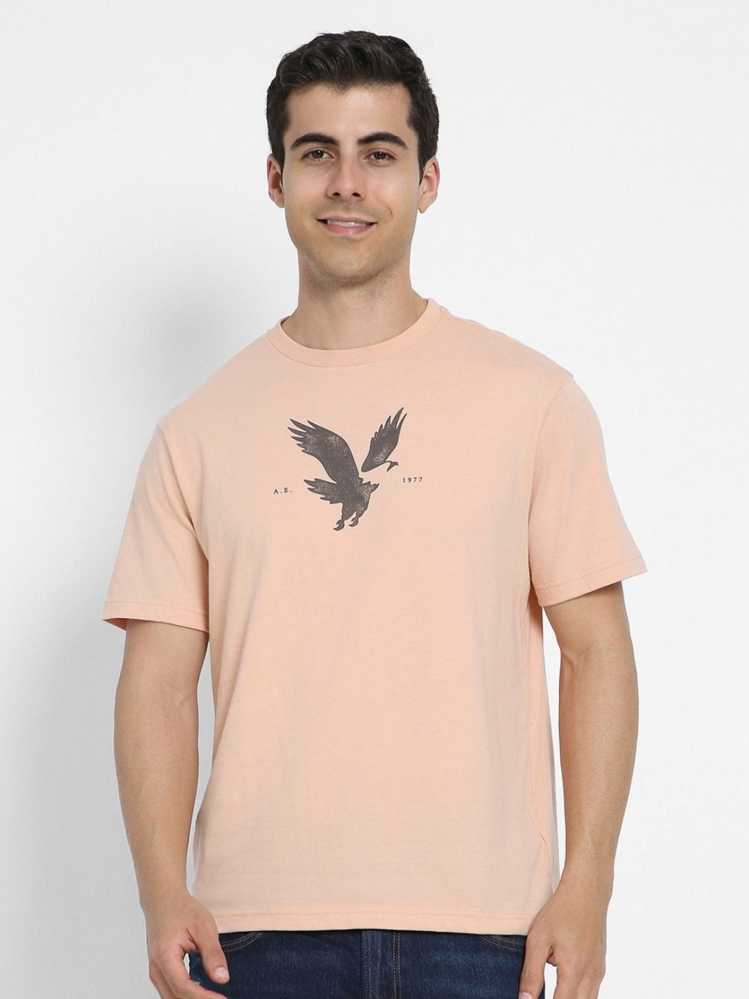 

AMERICAN EAGLE OUTFITTERS Men Printed Tropical T-shirt, Peach