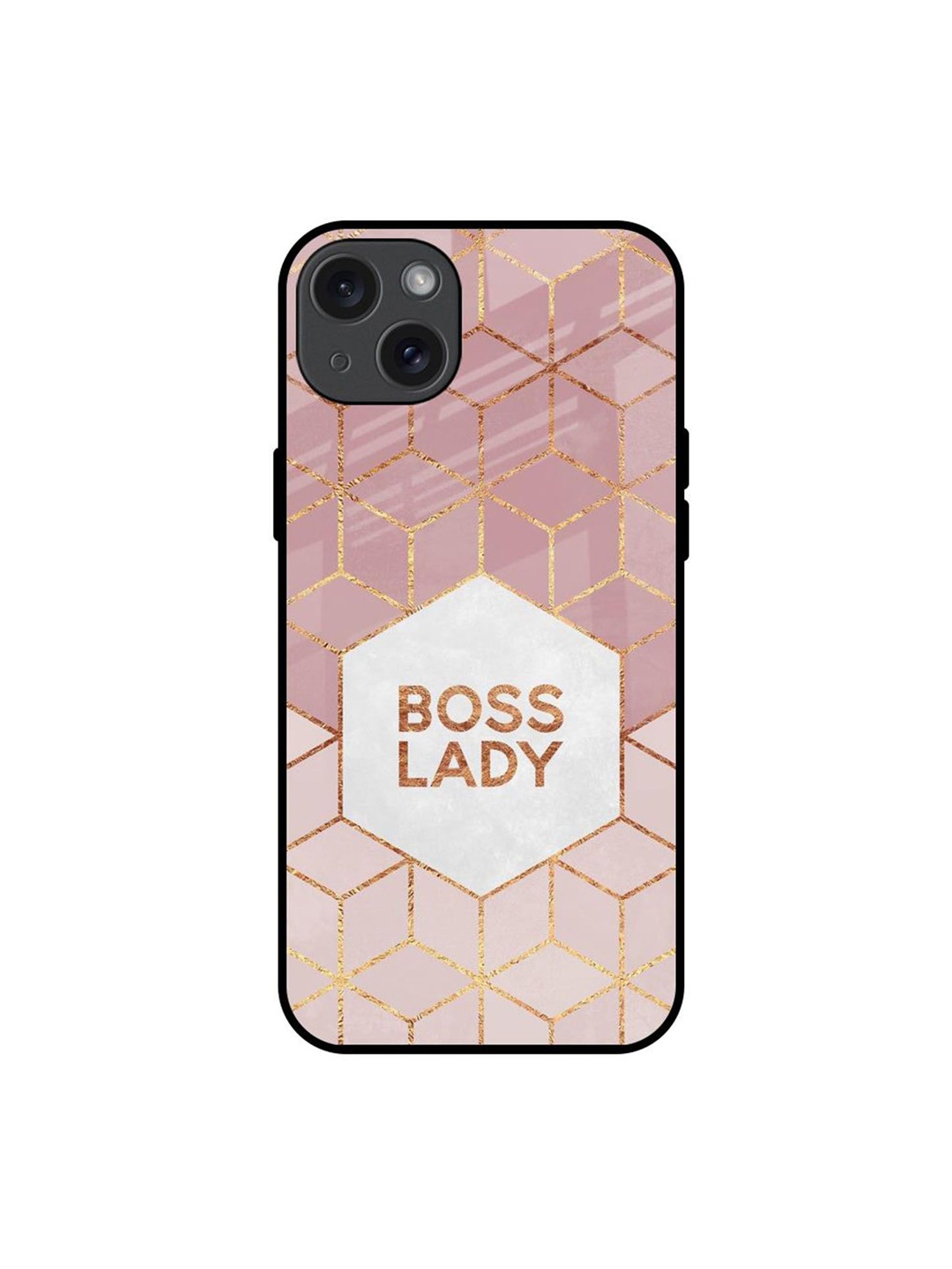 

QRIOH Boss Lady Printed iPhone 15 Plus Back Case, Pink