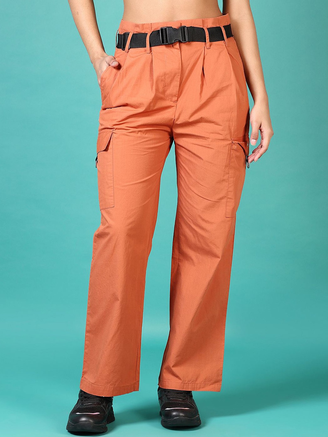 

V-Mart Women Pleated Trousers, Brown