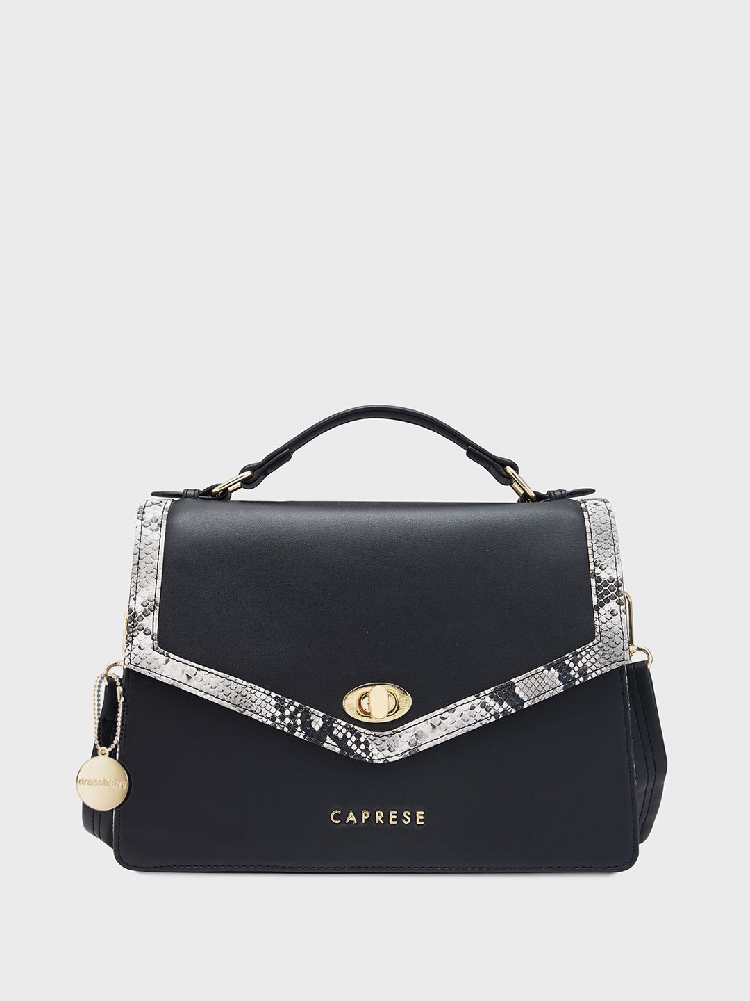 

DressBerry X CAPRESE Structured Satchel, Black