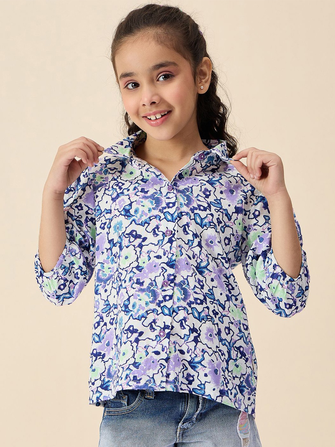 

Stylo Bug Floral Print Shirt Style Top, Blue