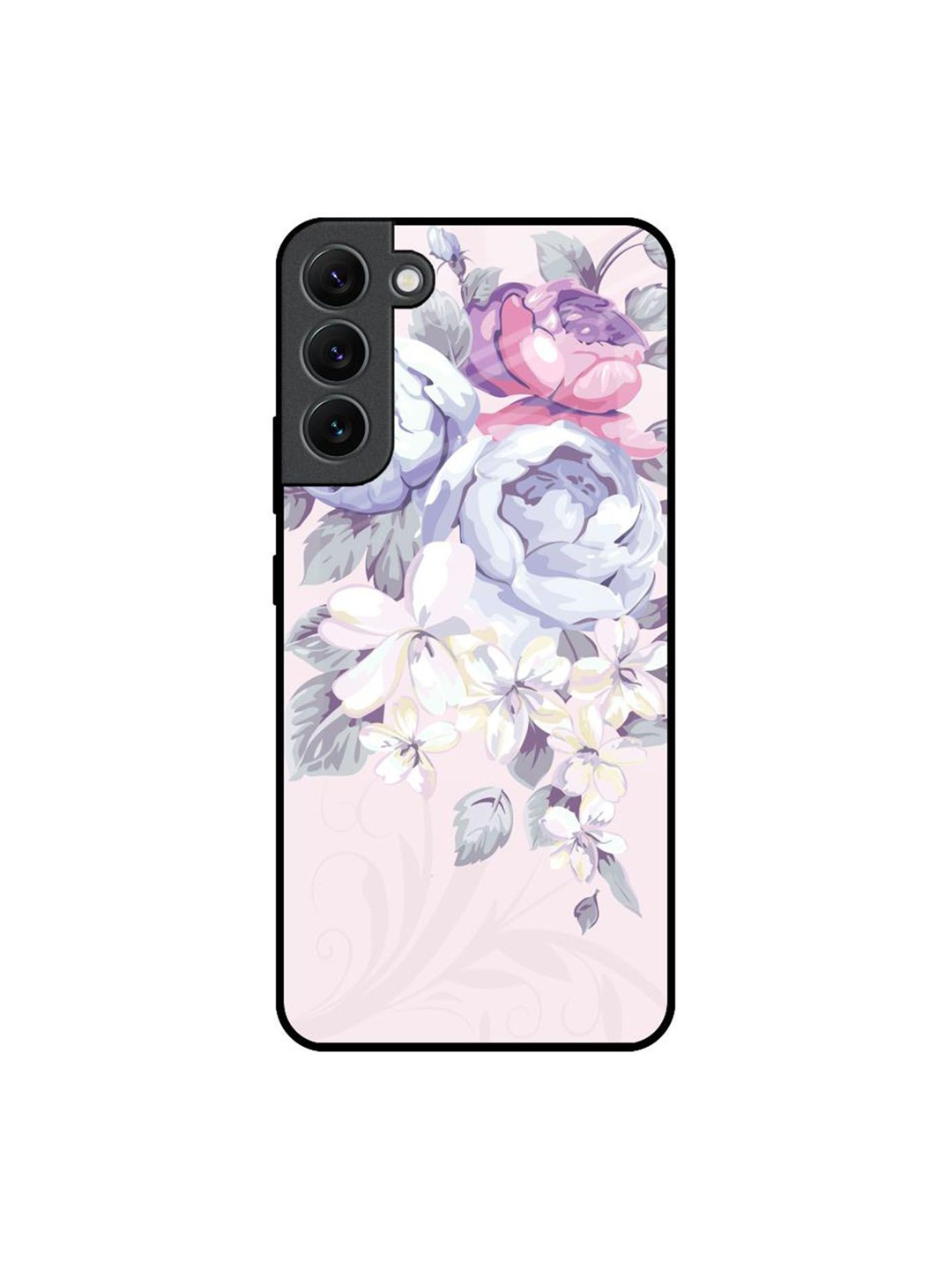 

QRIOH Elegant Floral Printed Samsung Galaxy S22 Plus Back Case, Pink