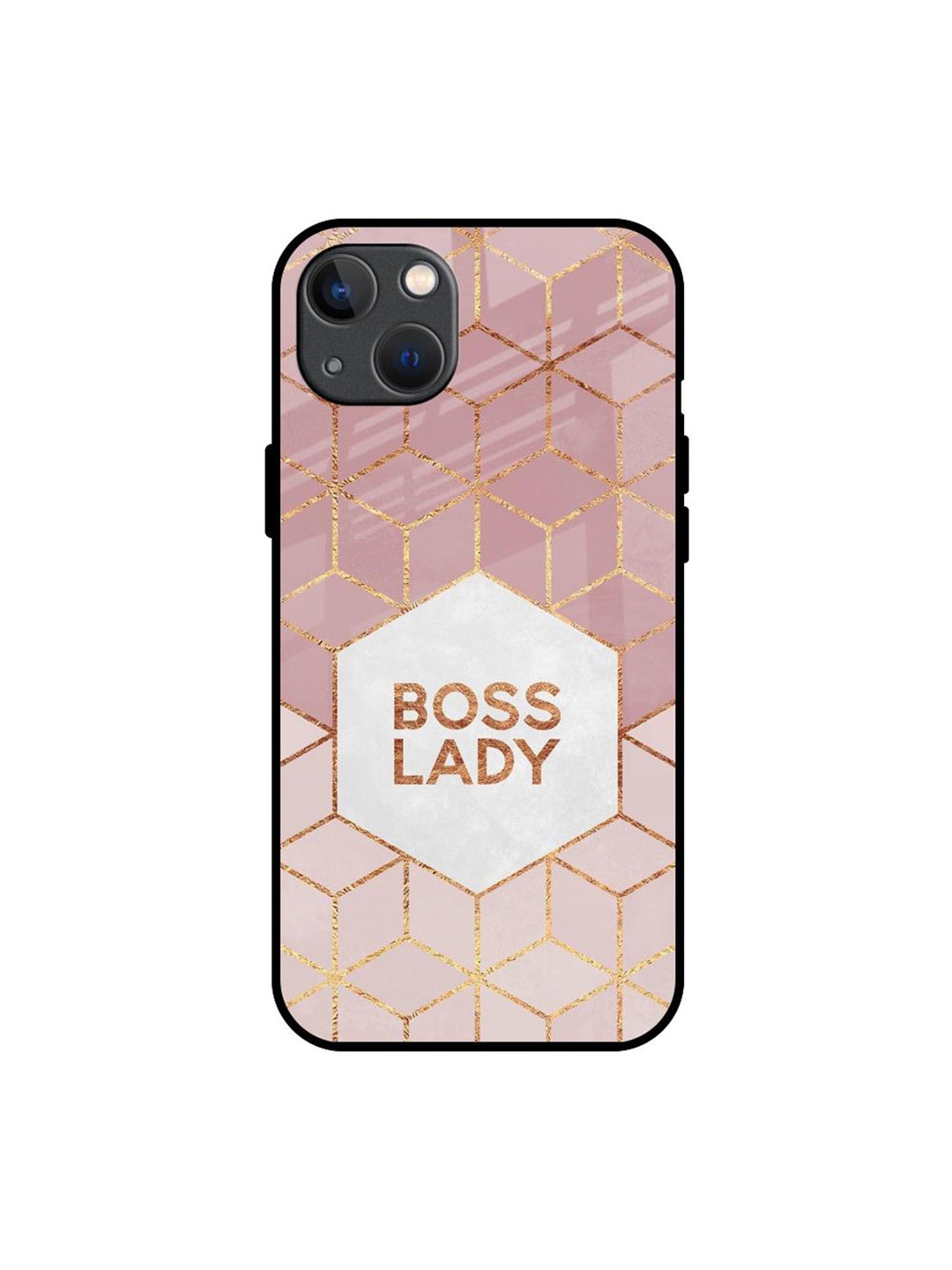 

QRIOH Boss Lady Printed iPhone 13 Back Case, Pink