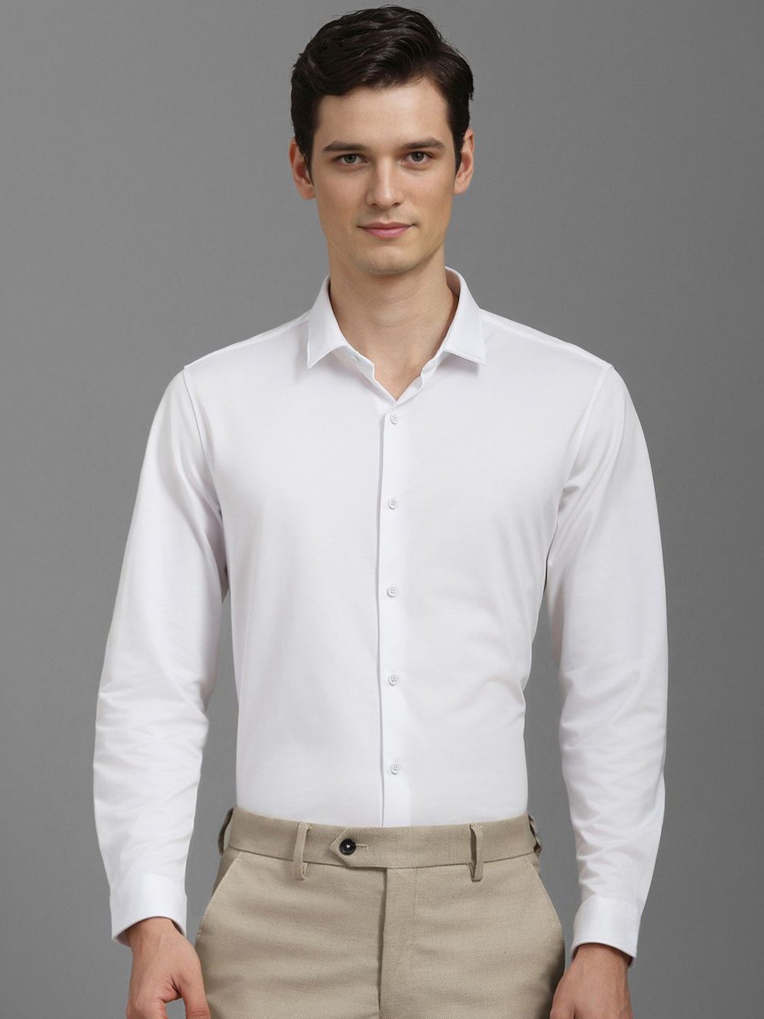 

Louis Philippe Men Slim Fit Opaque Casual Shirt, White