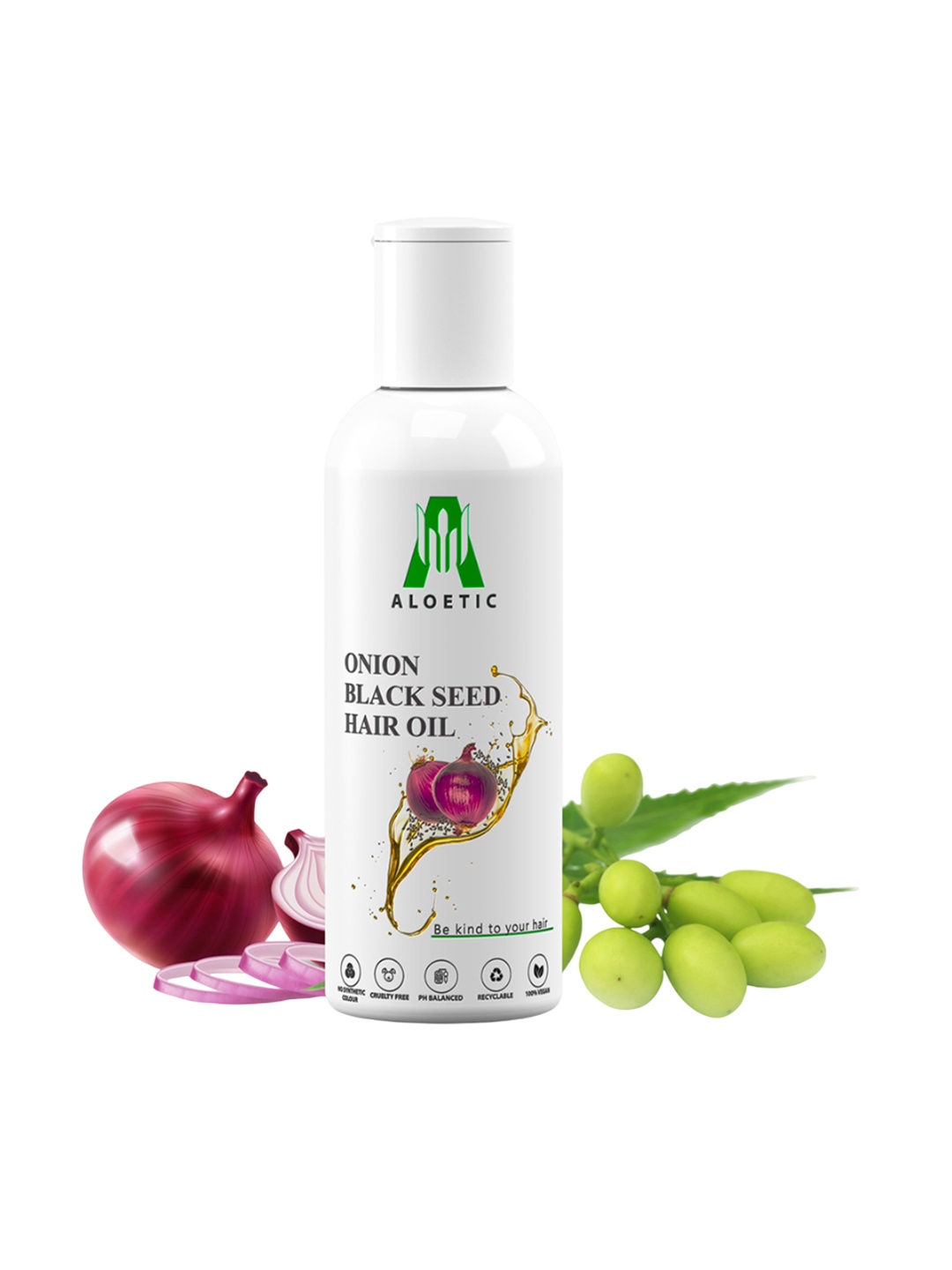 

ALOETIC Herbal Onion Black Seed Hair Oil - 100ml, Green