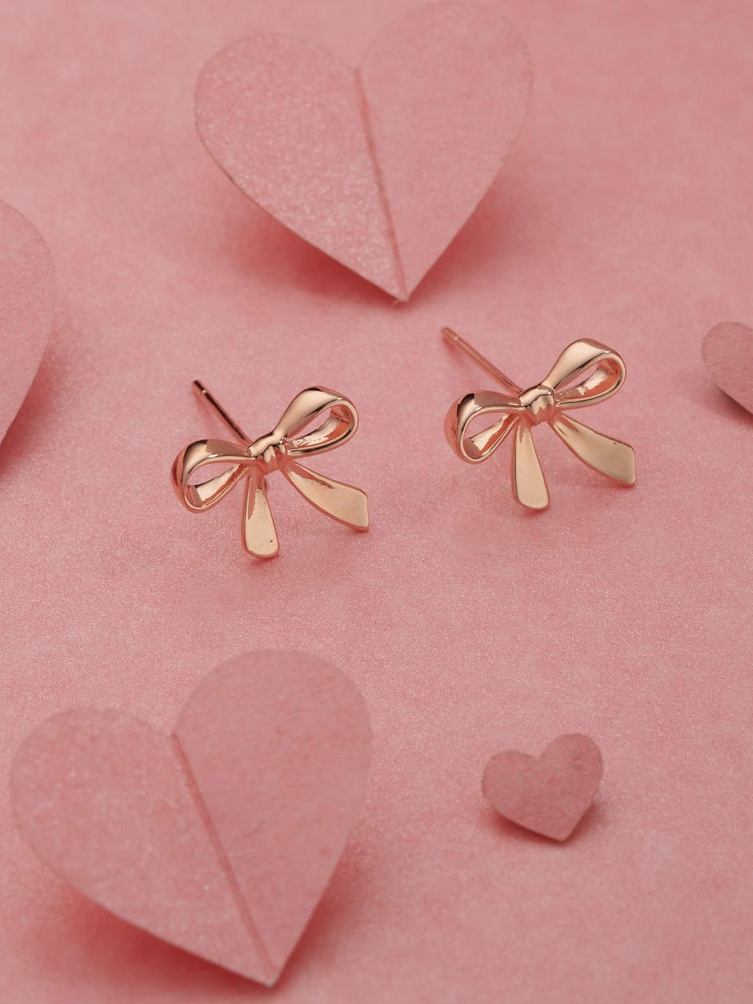 

Gargi by P. N. Gadgil & Sons 925 Sterling Silver Bow Shaped Studs, Gold