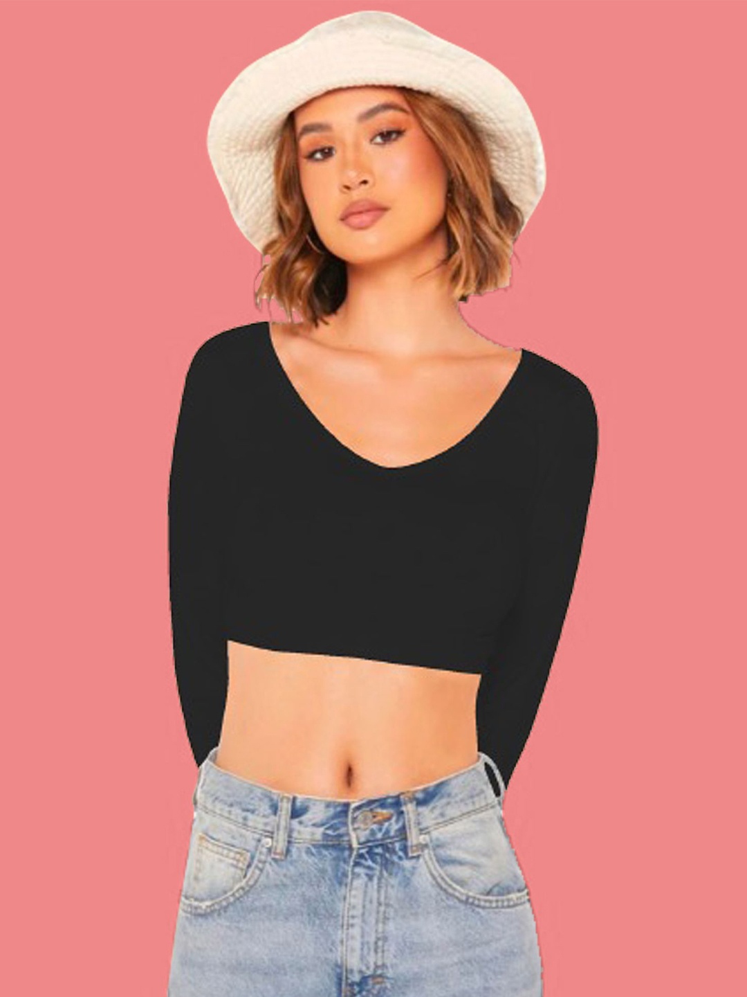 

Dream Beauty Women Fashion Crop Top, Black
