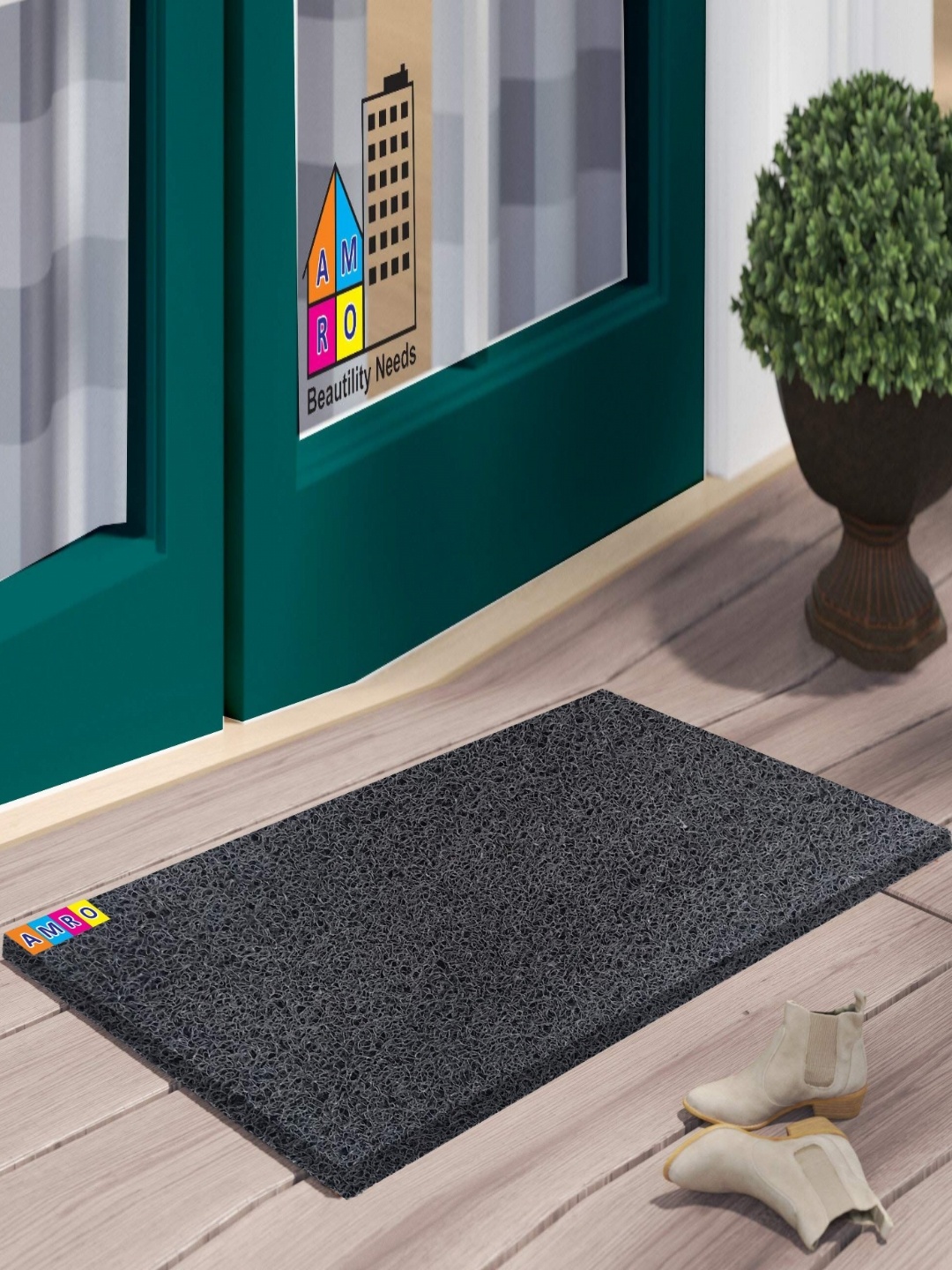 

AMRO BEAUTILITY NEEDS Grey Textured Anti-Skid Door Mats