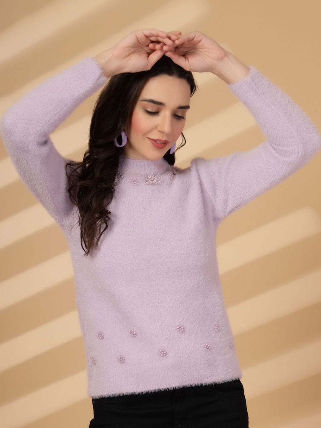 

Moda Rapido Halter Neck Woollen Top, Mauve