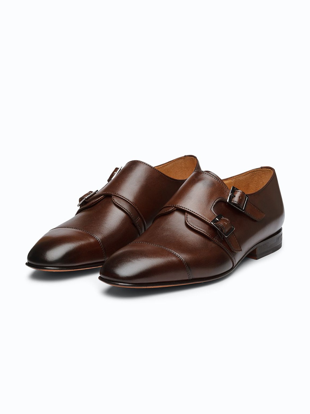

3DM Lifestyle Men Leather Formal Monk Shoes, Brown