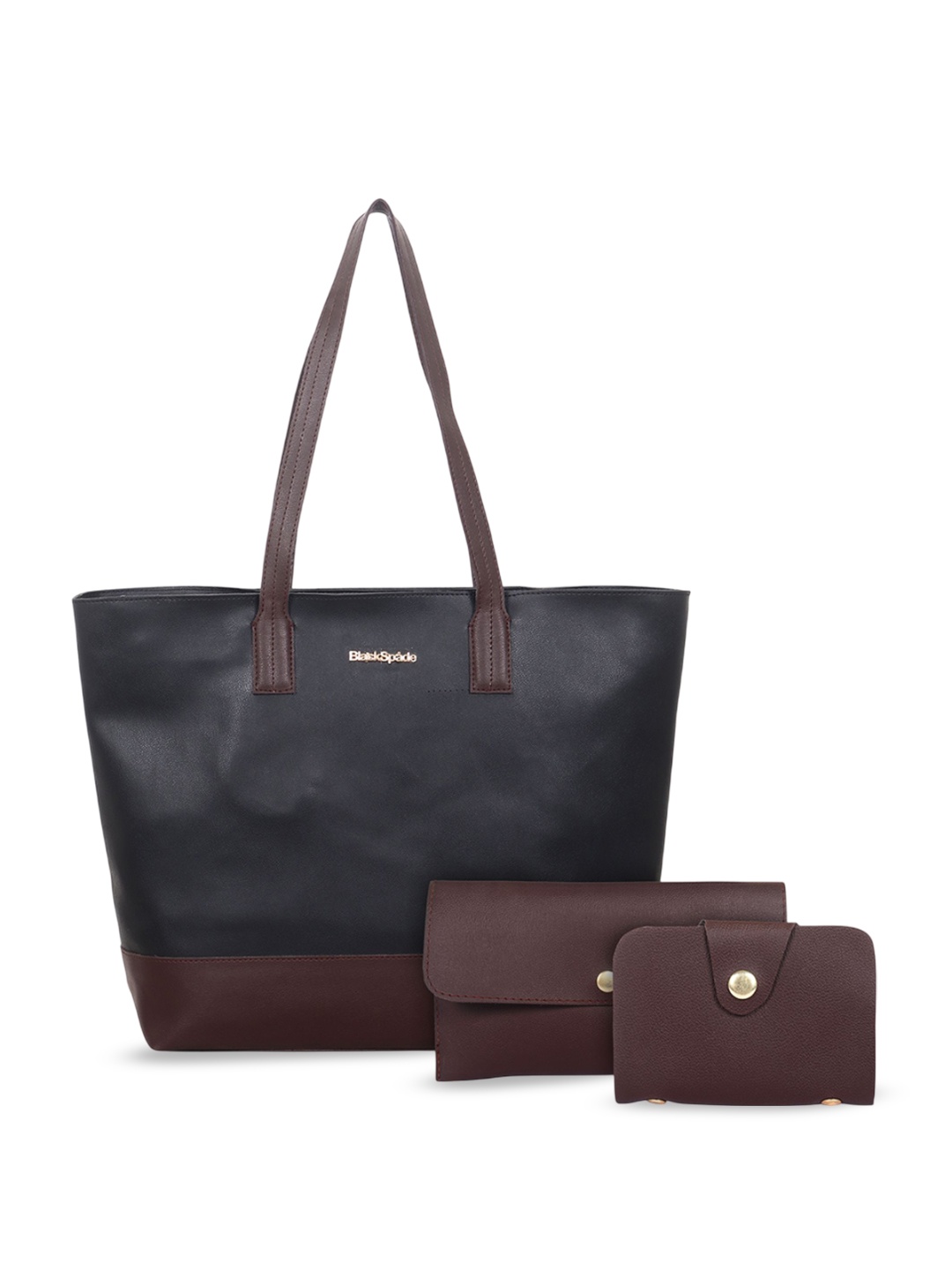 

Black Spade PU Structured Tote Bag