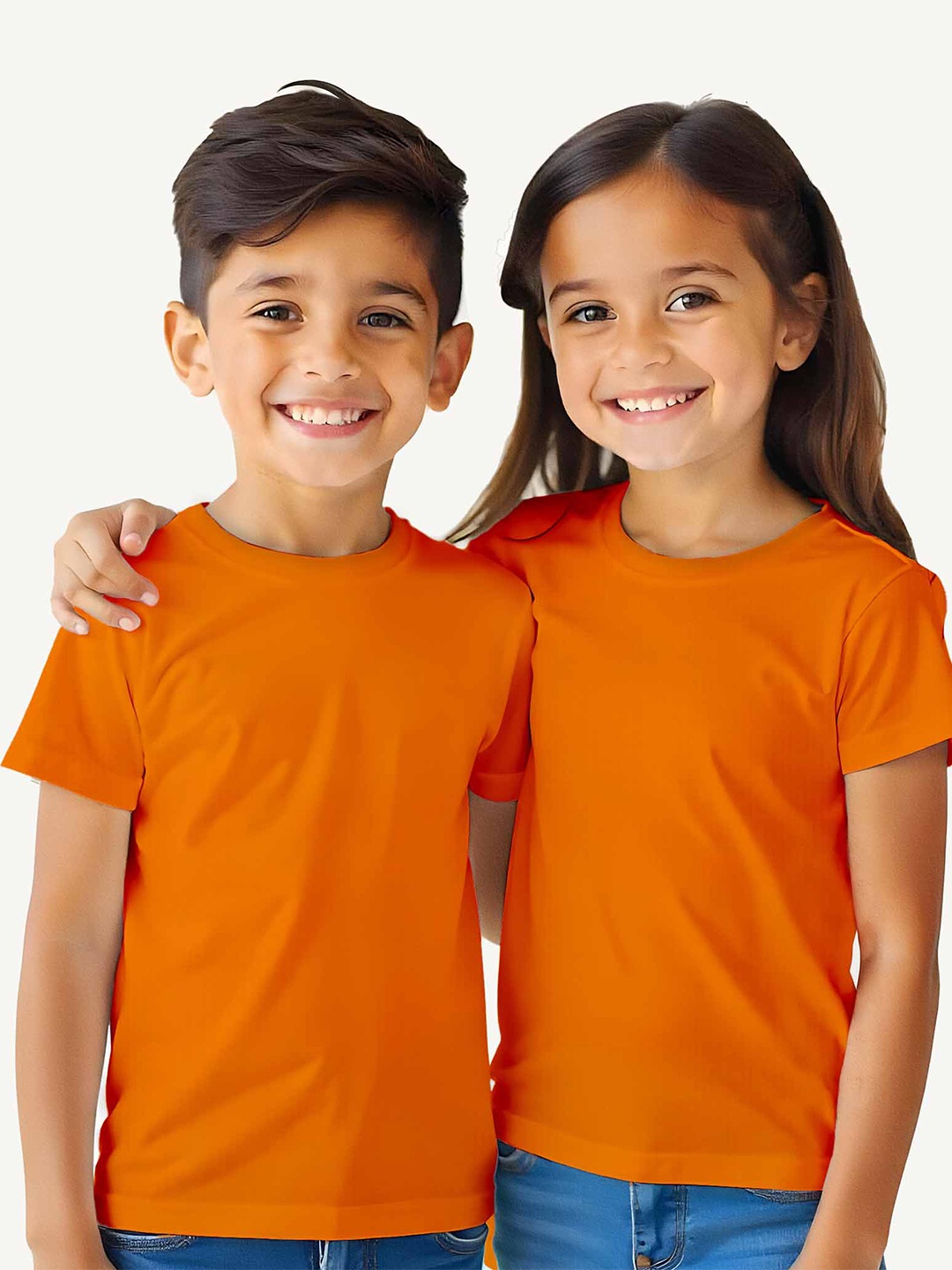 

Guugly Wuugly Boys Solid Round Neck Cotton T-shirt, Orange