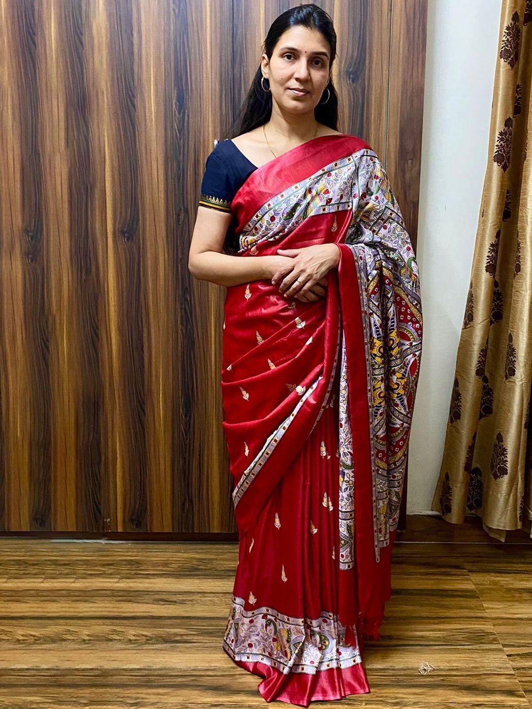 

Eternal Pehnawa Ethnic Motifs Printed Saree, Red