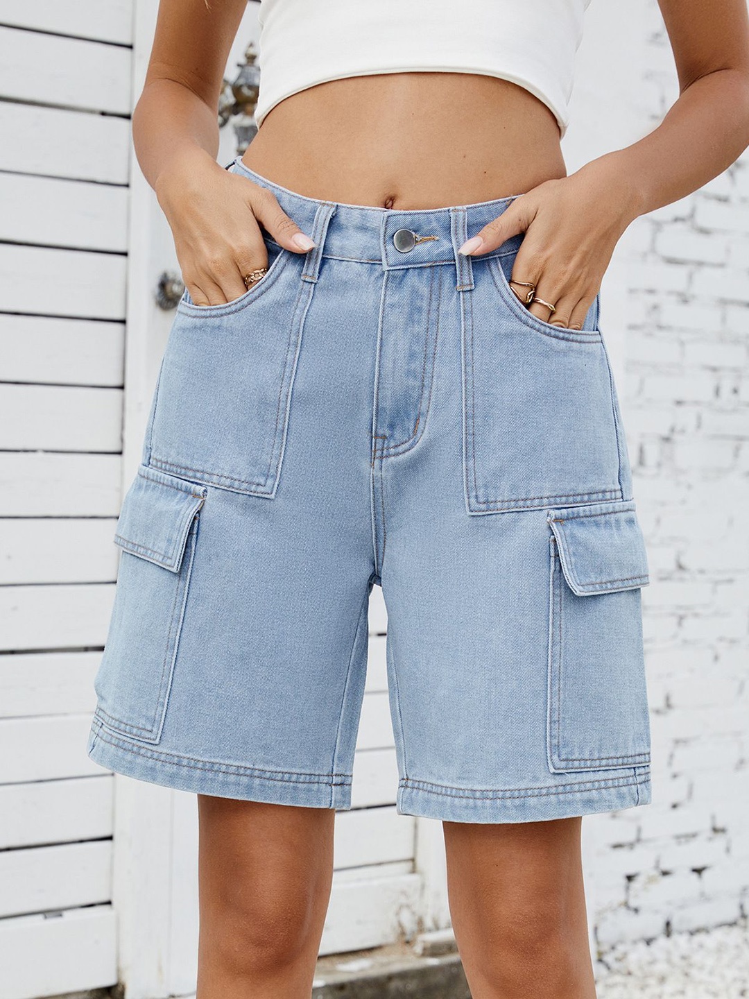 

StyleCast Women Denim Denim Shorts, Blue