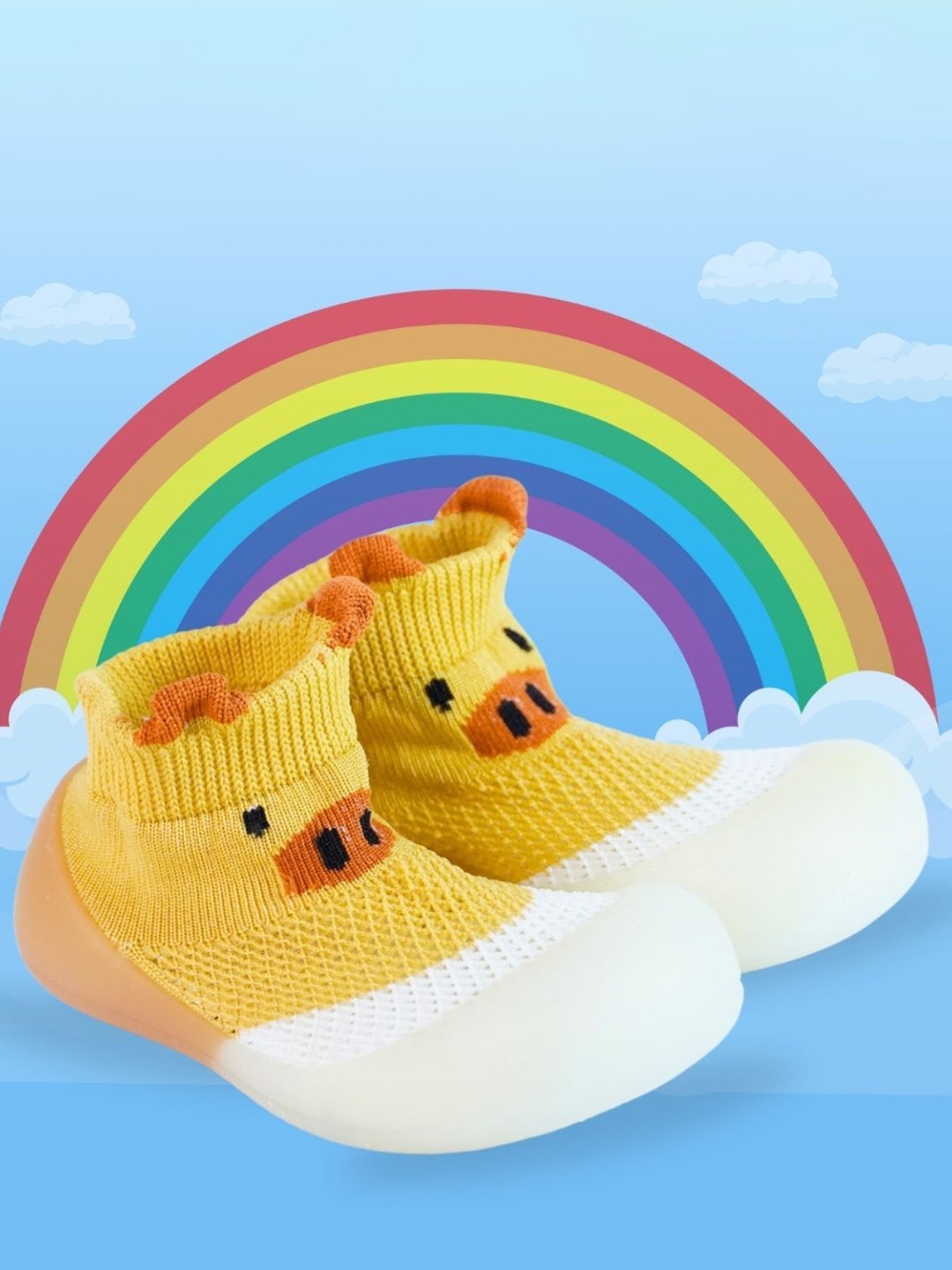 

MOON MAMA Unisex Kids Colourblocked Slip-On Sneakers, Yellow