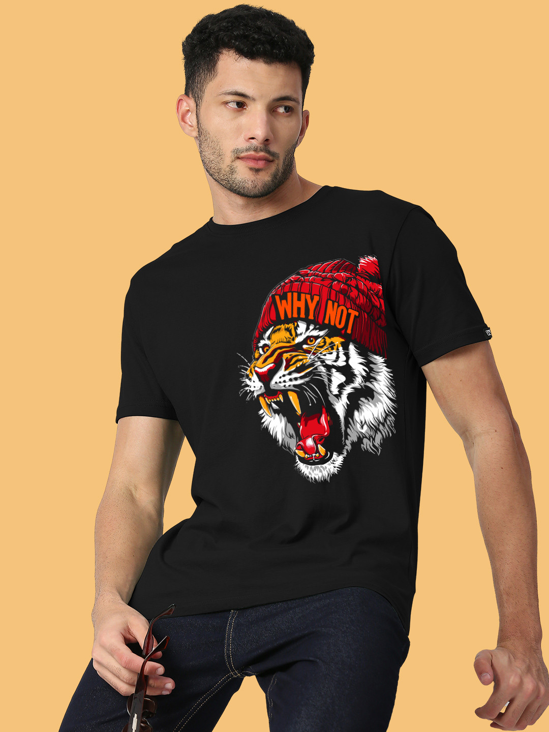 

Wear Your Opinion Men Graphic Printed Round Neck Cotton T-shirt, Black