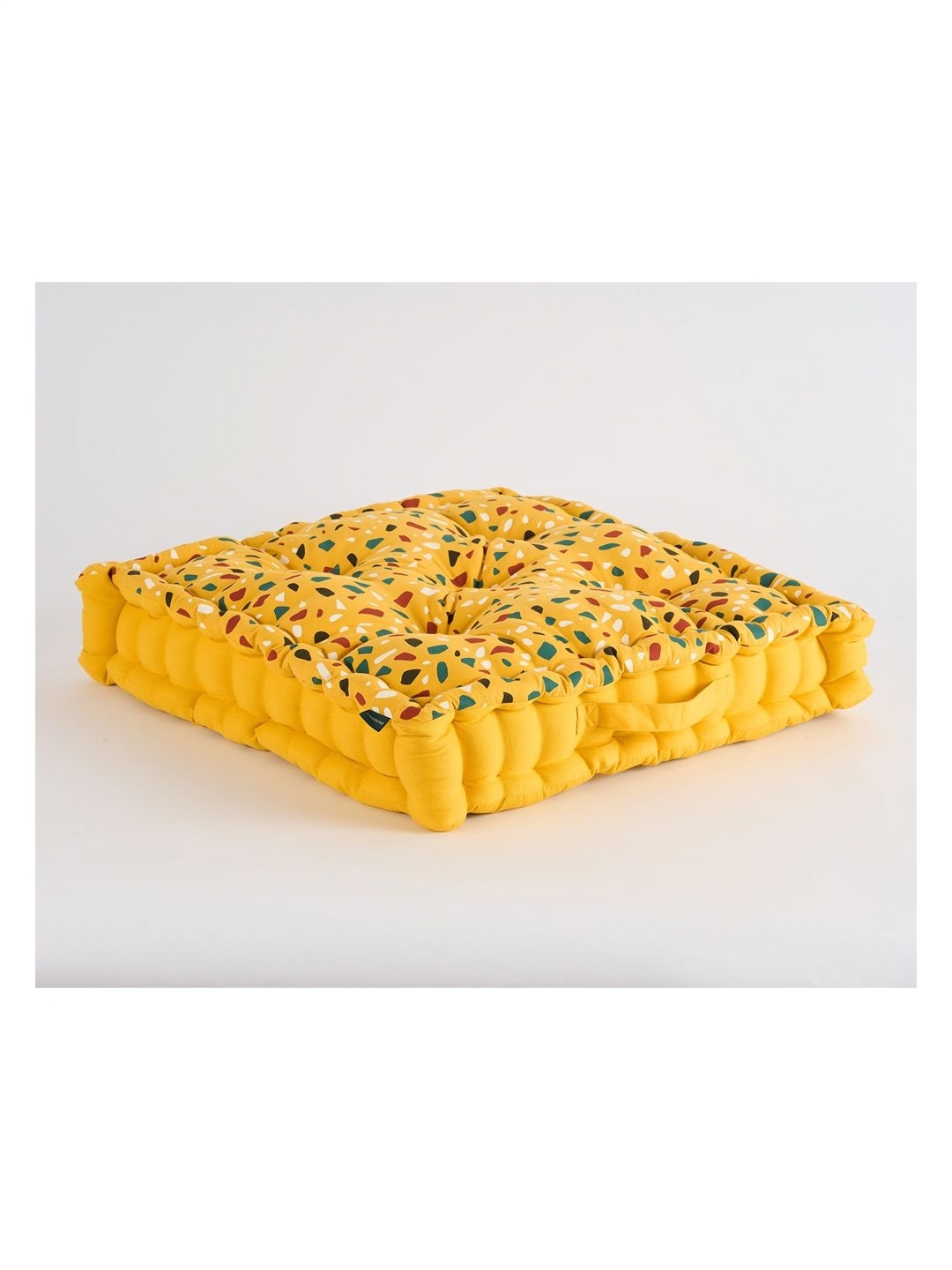 

SKANDA FAB Yellow & White Printed Pure Cotton Floor Cushions