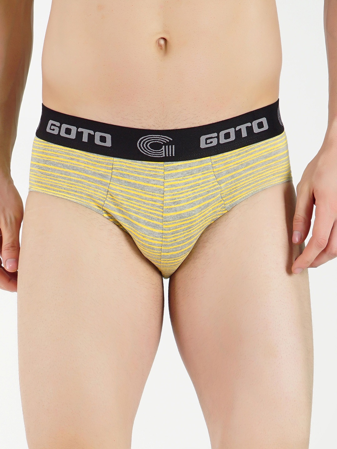 

GOTO Striped Hipster Briefs, Yellow