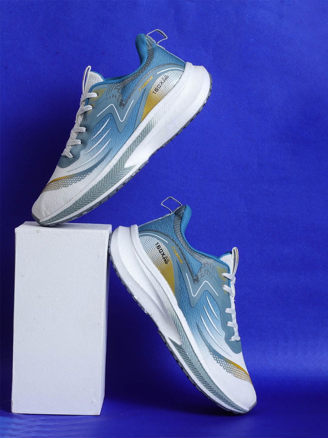 

ABROS Men Mesh Running Shoes, Off white