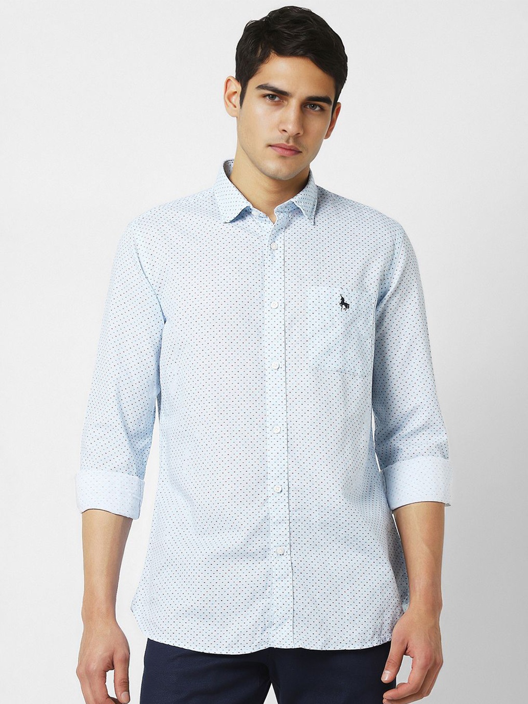 

Van Heusen Sport Men Slim Fit Opaque Printed Casual Shirt, Blue