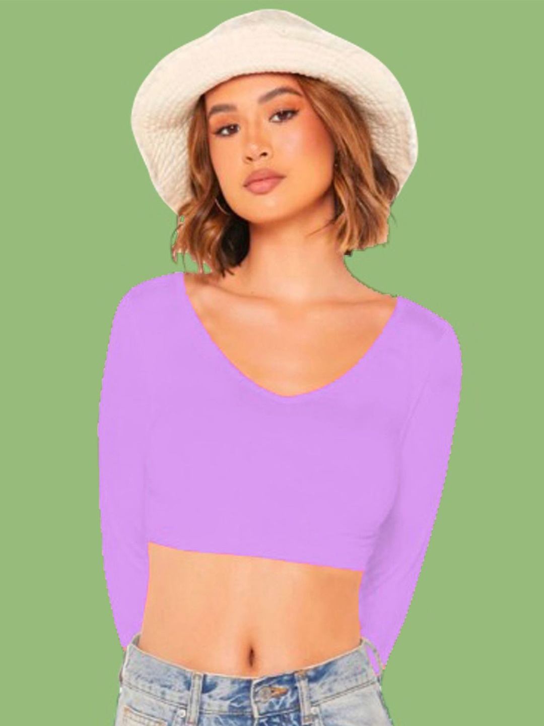 

Dream Beauty Women Fashion Crop Top, Lavender