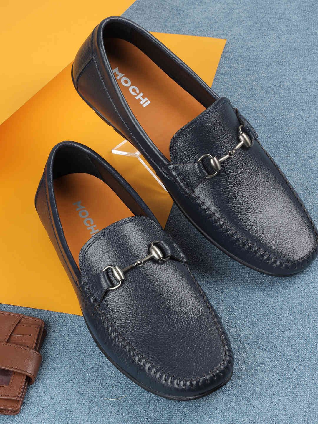 

Mochi Men Leather Loafers, Blue