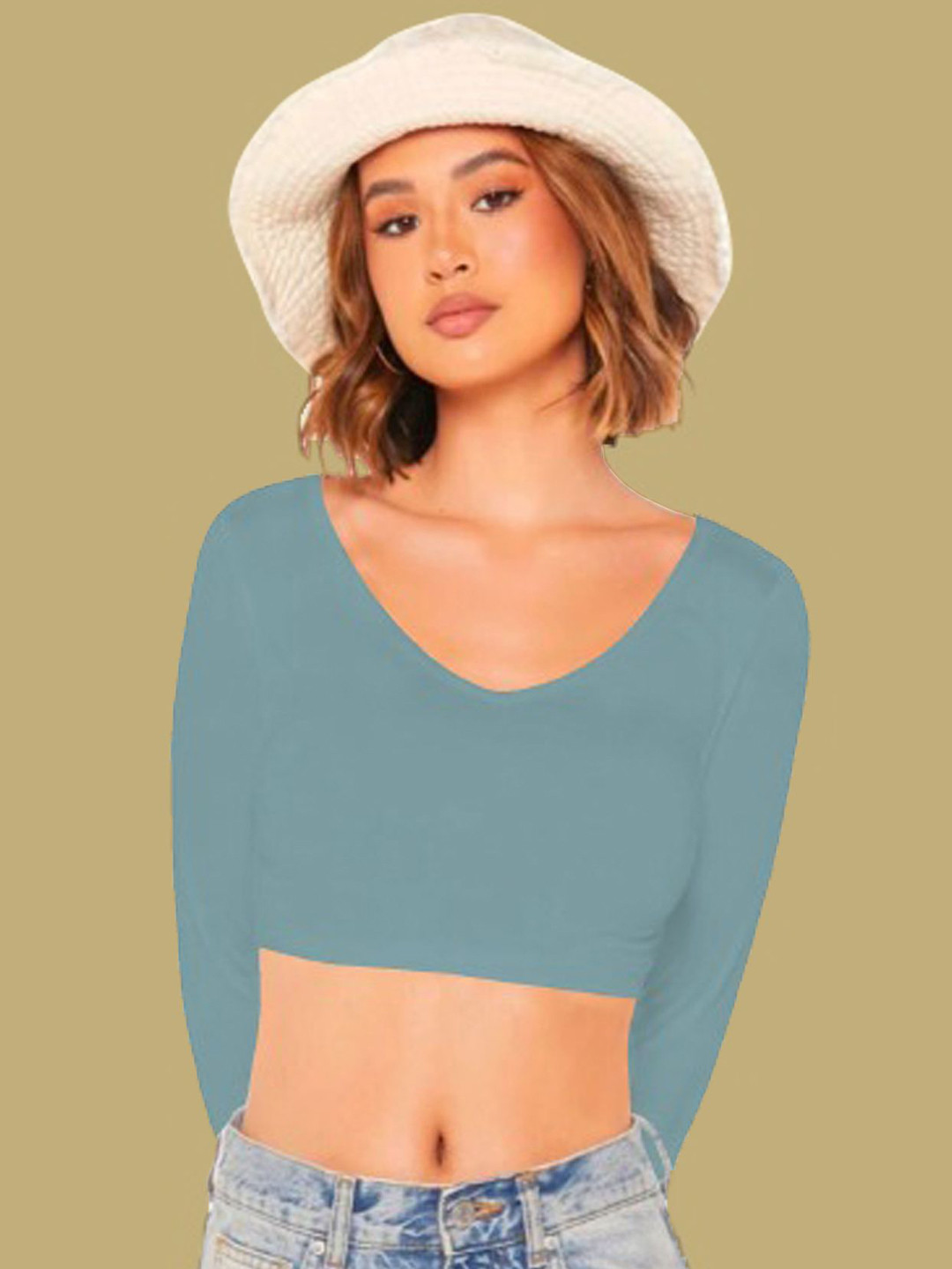 

Dream Beauty Fashion Women Fitted Crop Top, Teal
