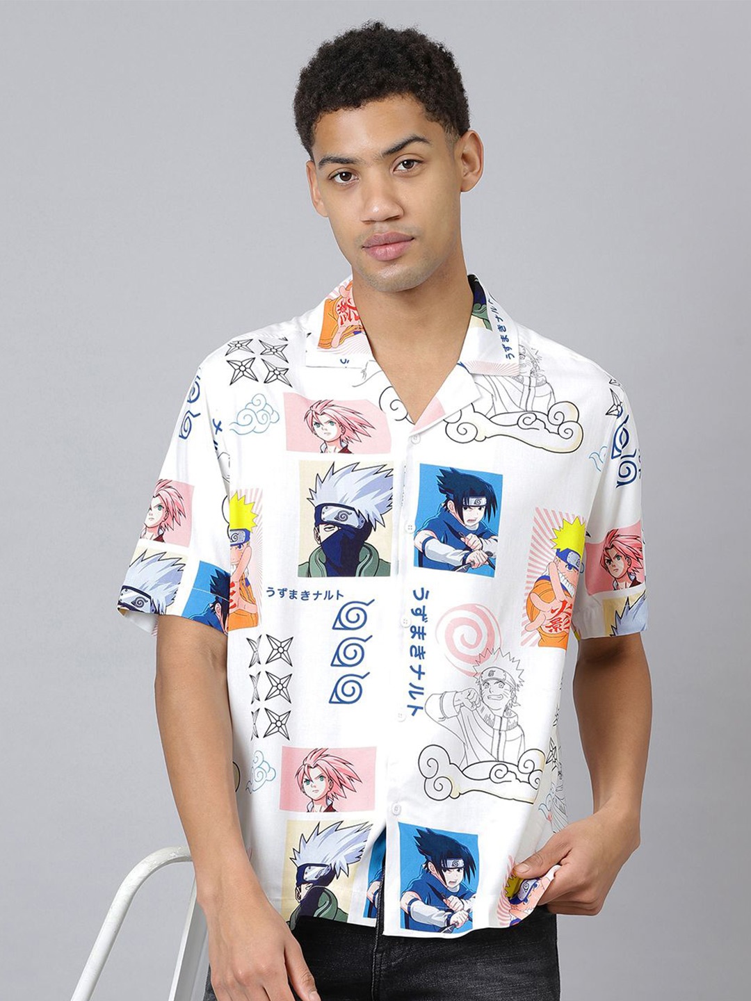 

Free Authority Naruto Printed Shirt, White