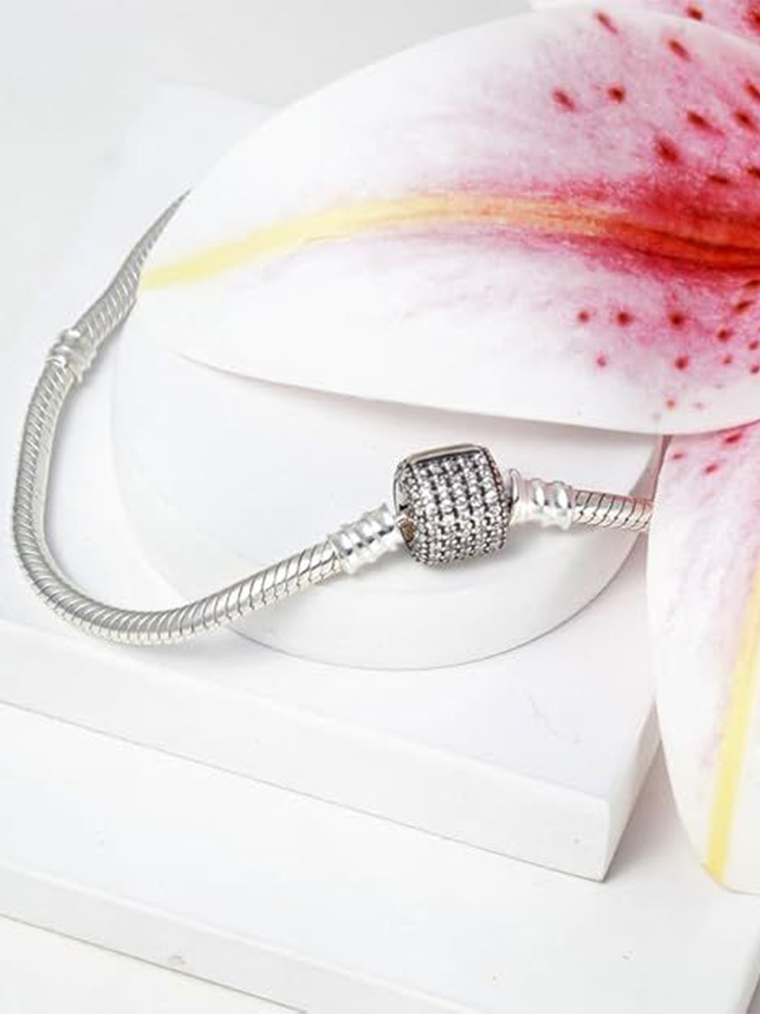 

Tuanz Silver Jewelry Women Sterling Silver Rhodium-Plated Link Bracelet
