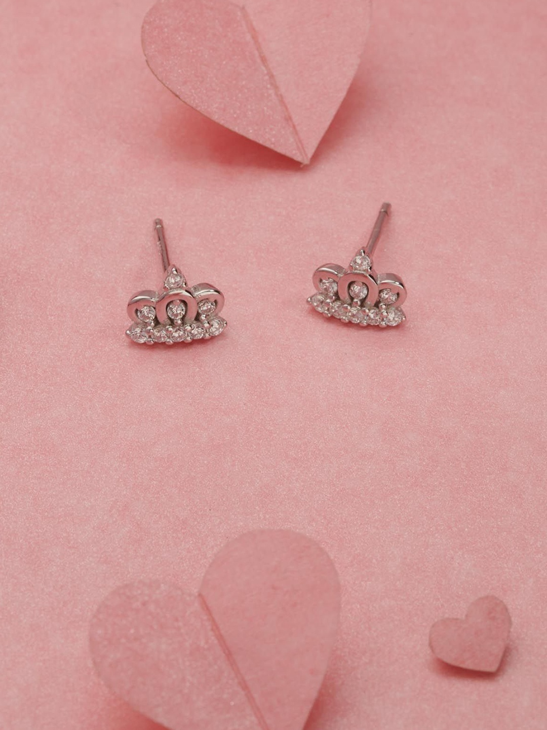 

Gargi by P. N. Gadgil & Sons 92.5 Sterling Silver Artificial Stones Contemporary Studs