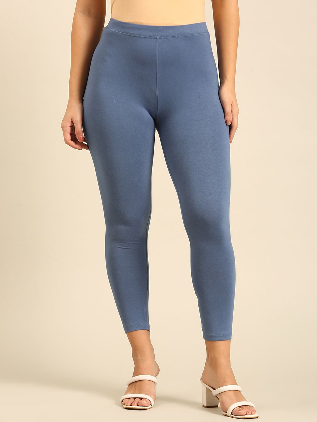 

De Moza Mid-Rise Ankle-Length Leggings, Blue