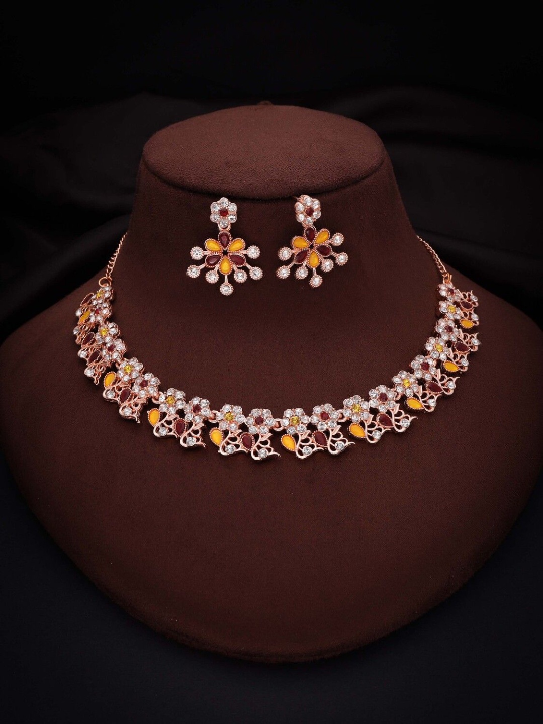 

Anouk Gold-Plated Artificial Stones Studded Necklace And Earrings