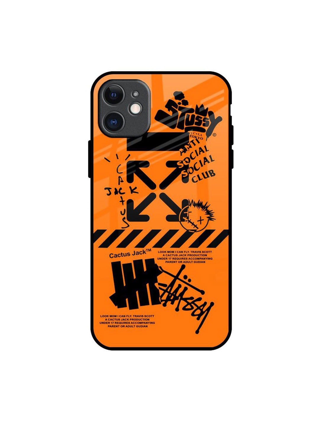 

QRIOH Anti Social Club Printed iPhone 11 Back Case, Orange