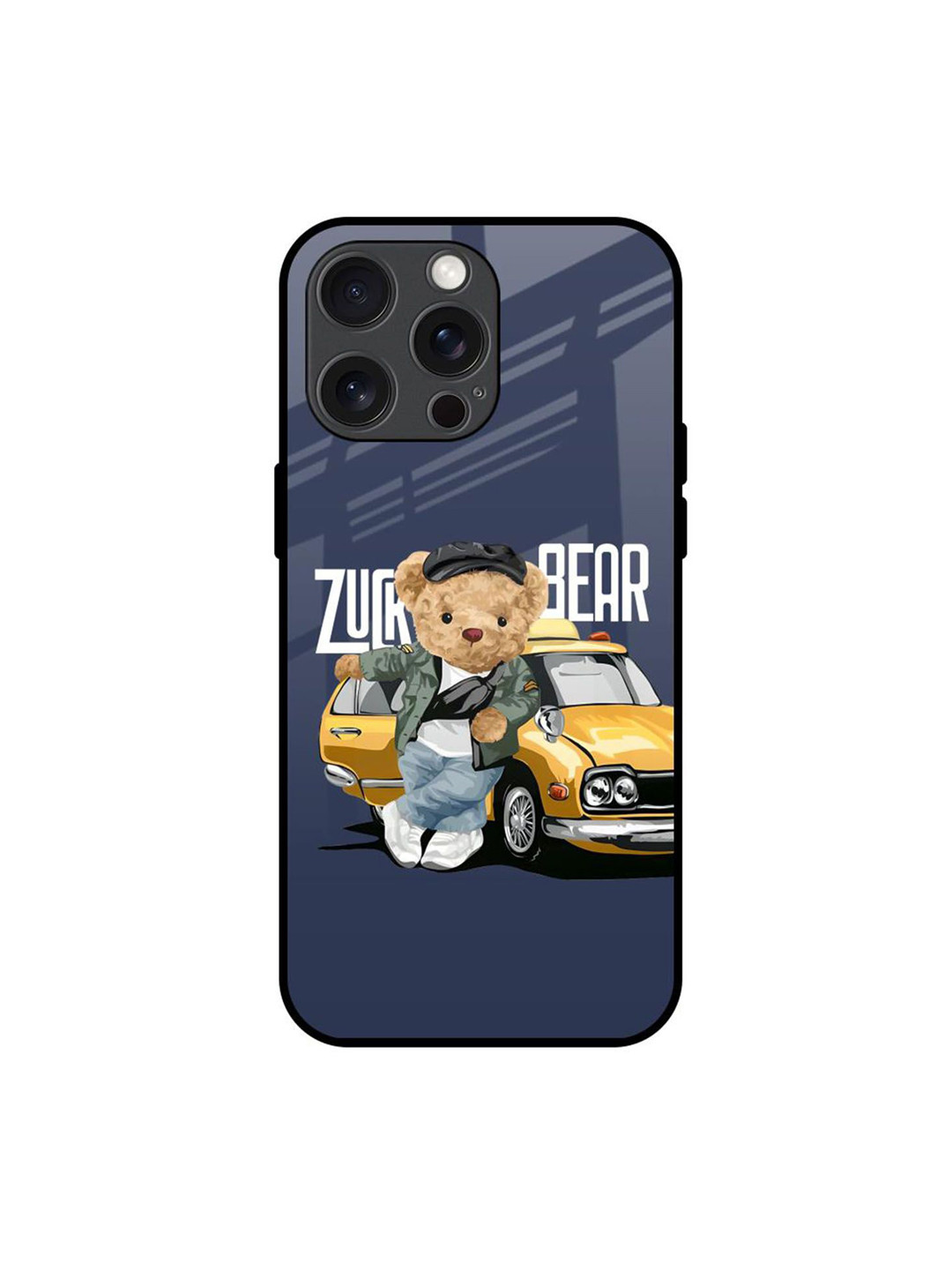 

QRIOH Adventurous Bear Printed iPhone 15 Pro Max Back Case, Blue