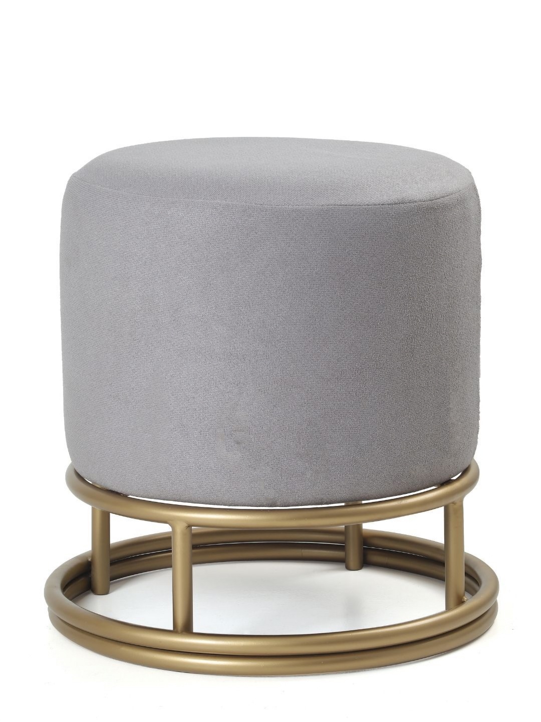

Blck Homes Grey & Gold Lucas Pouffe Cylindrical Ottoman