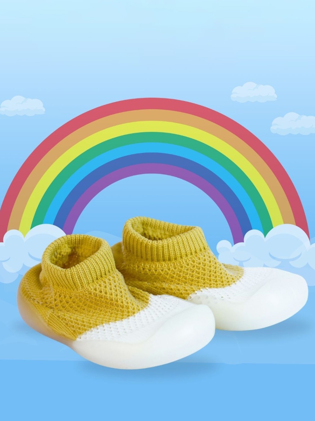 

MOON MAMA Unisex Kids Colourblocked Slip-On Sneakers, Yellow