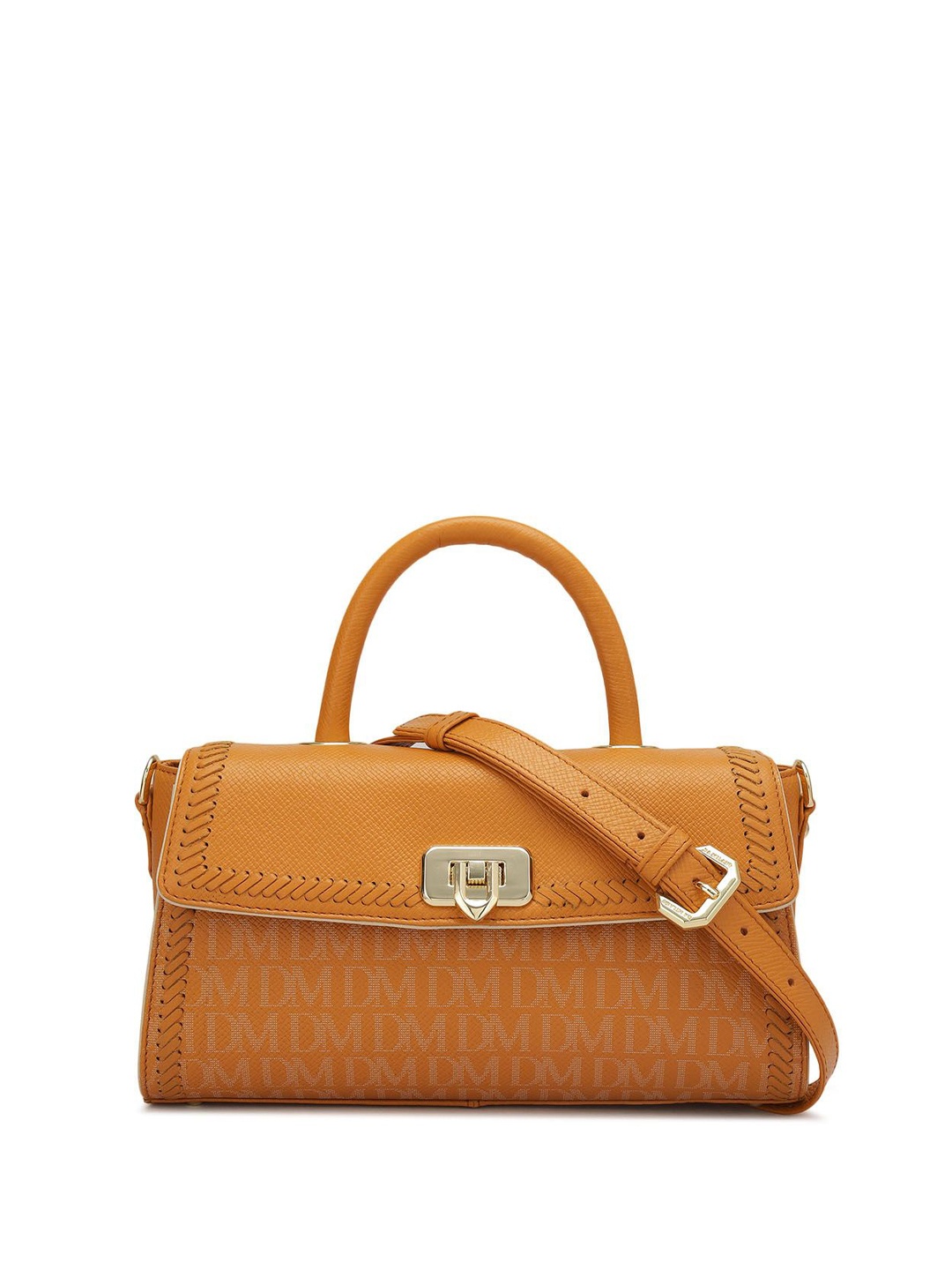 

Da Milano Leather Structured Satchel with Applique, Red