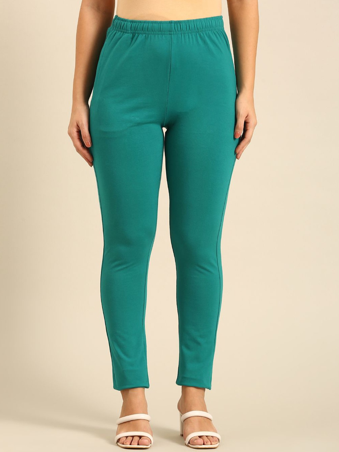 

De Moza Women Slim Fit Trousers, Sea green
