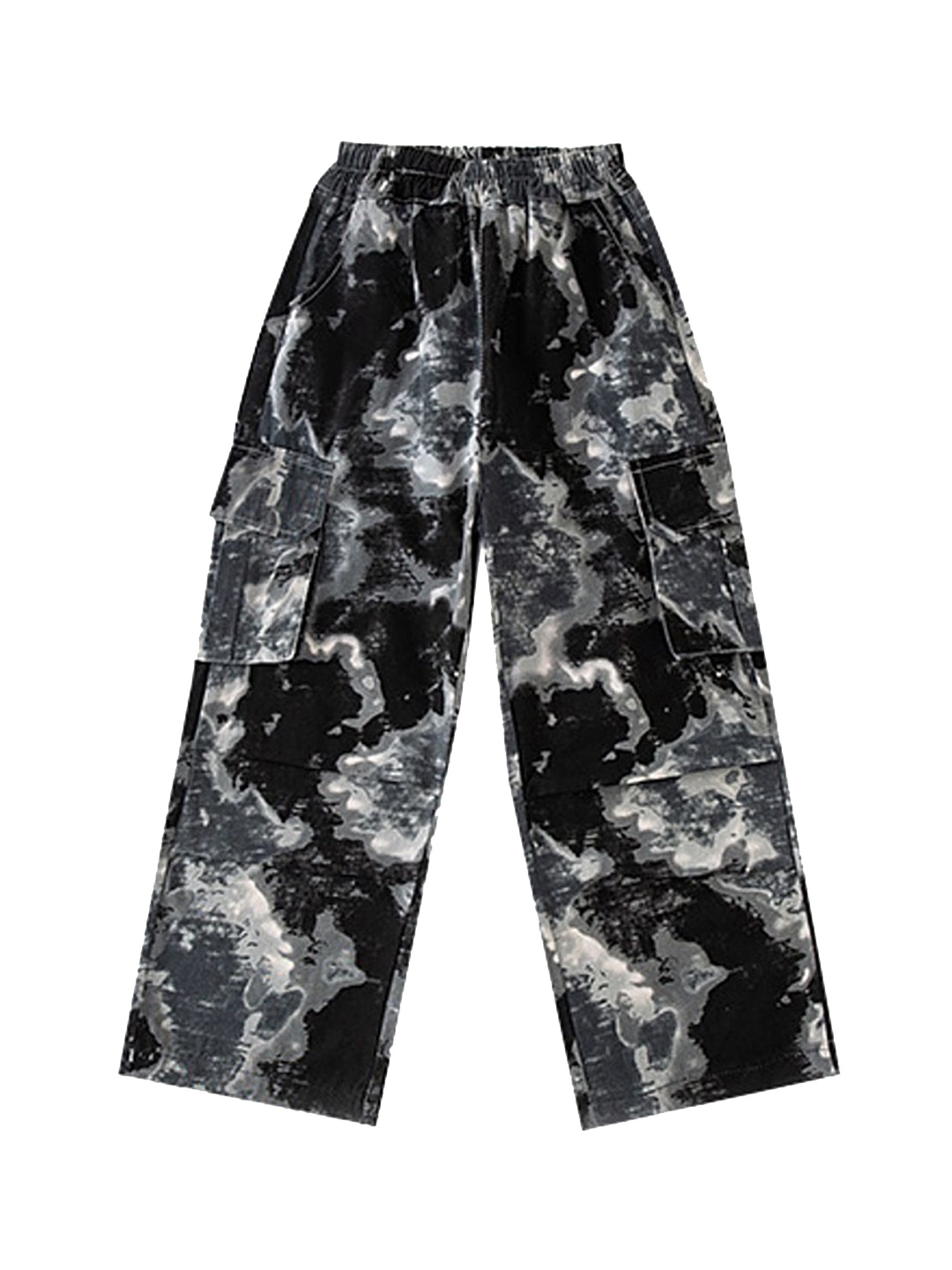 

LULU & SKY Unisex Kids Printed Loose Fit Cargos Trousers, Black