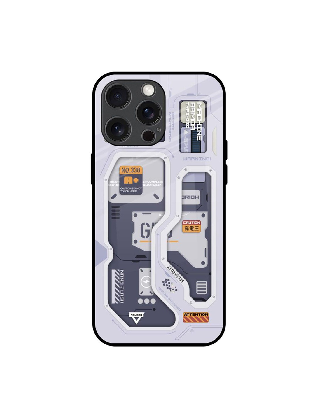 

QRIOH Tech Savvy Printed iPhone 15 Pro Max Back Case, Blue
