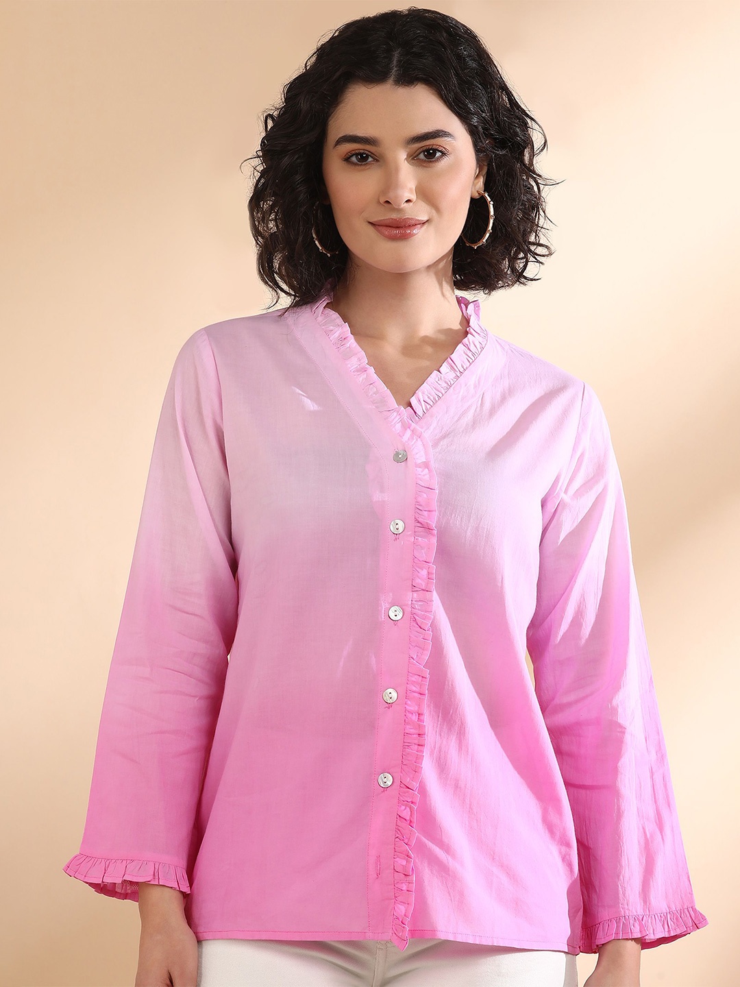 

Maaesa Women Original Opaque Casual Shirt, Pink