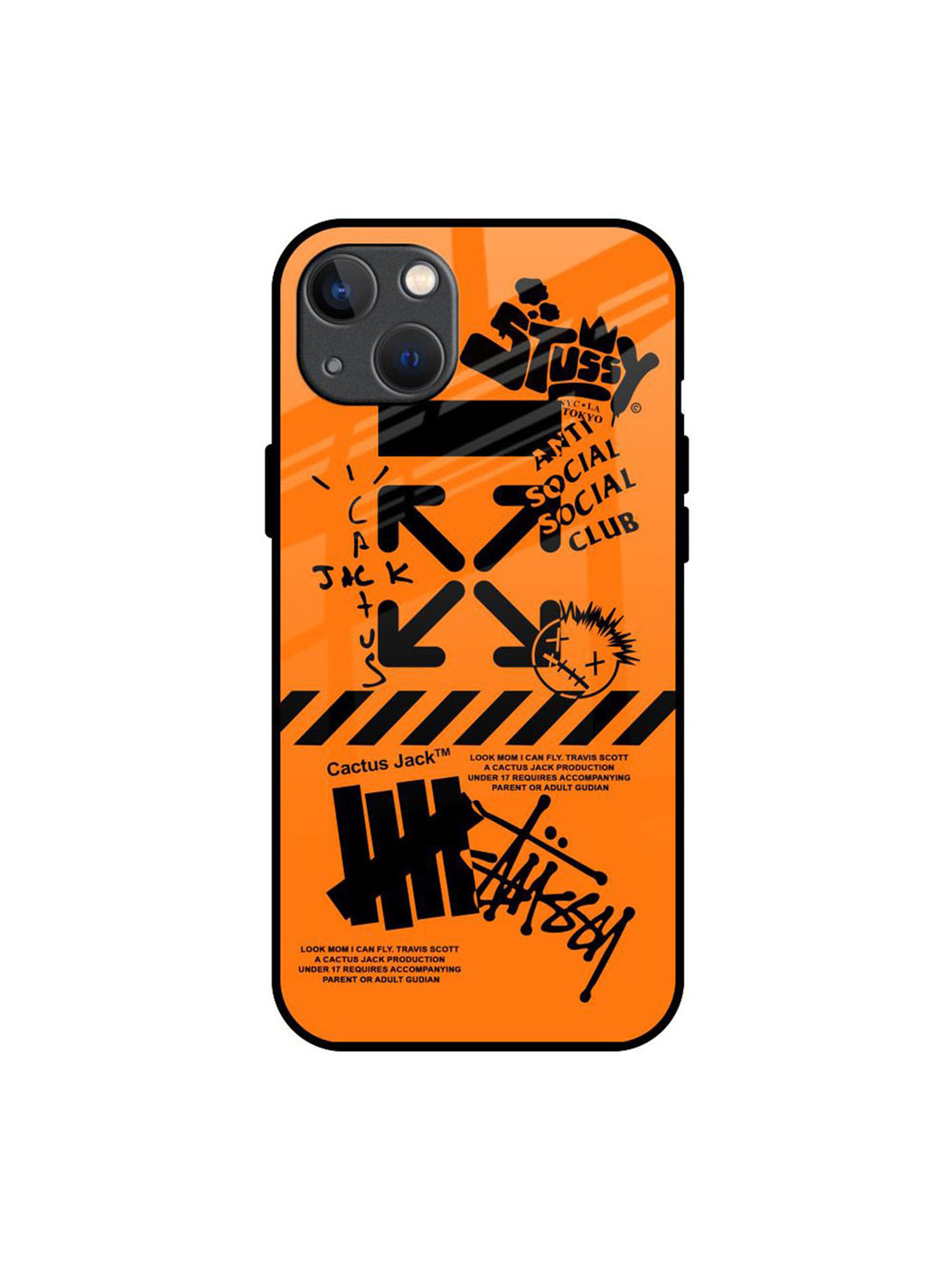 

QRIOH Anti Social Club Printed iPhone 13 Back Case, Orange