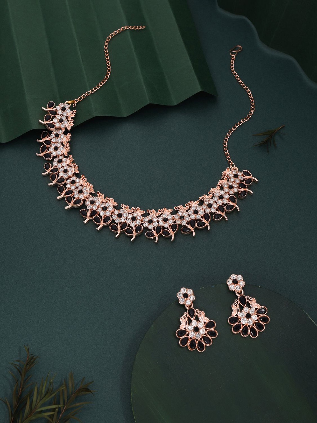 

Lyriss Gold-Plated American Diamond Studded Jewellery Set