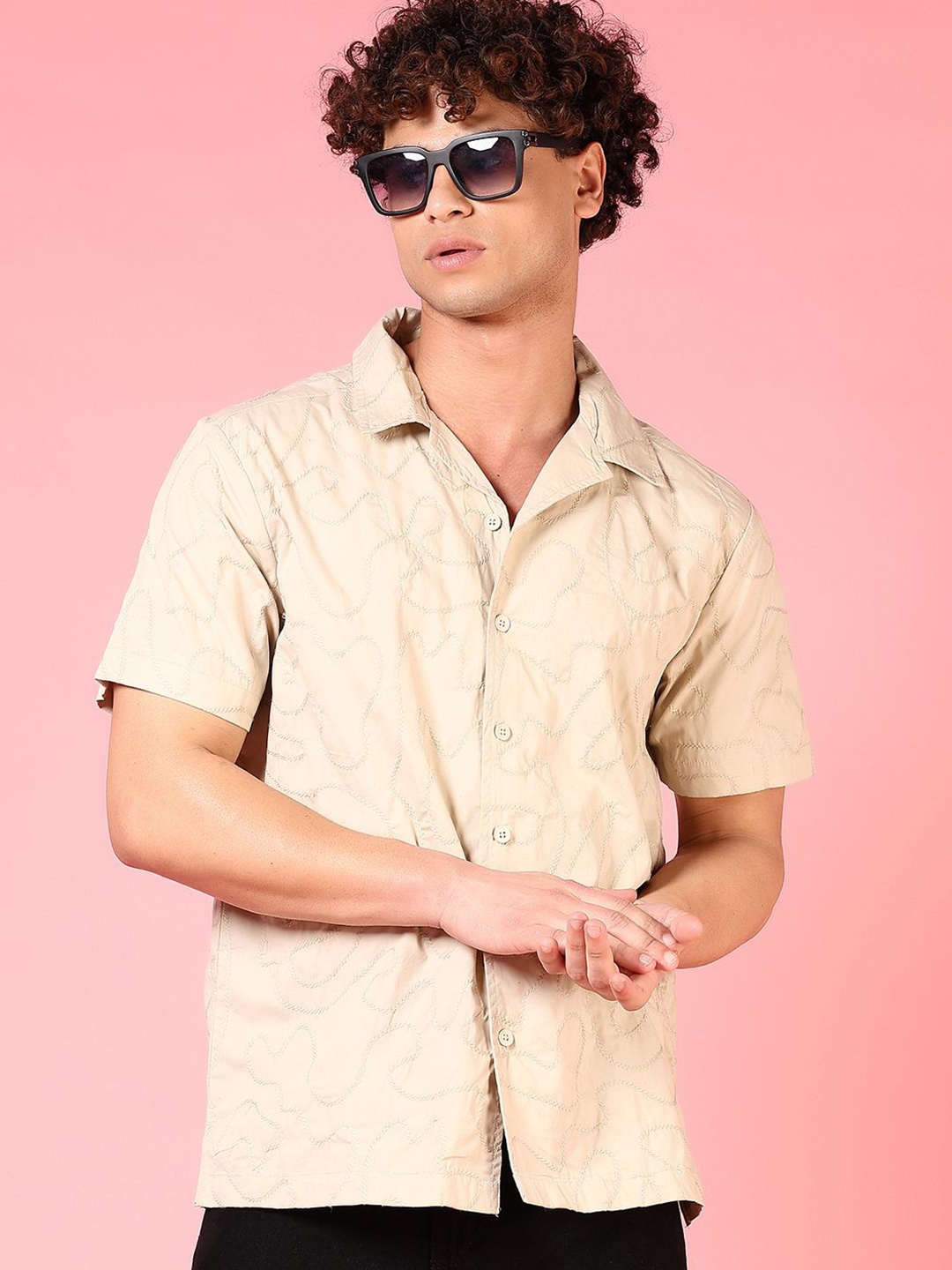 

V-Mart Men Floral Opaque Casual Shirt, Green