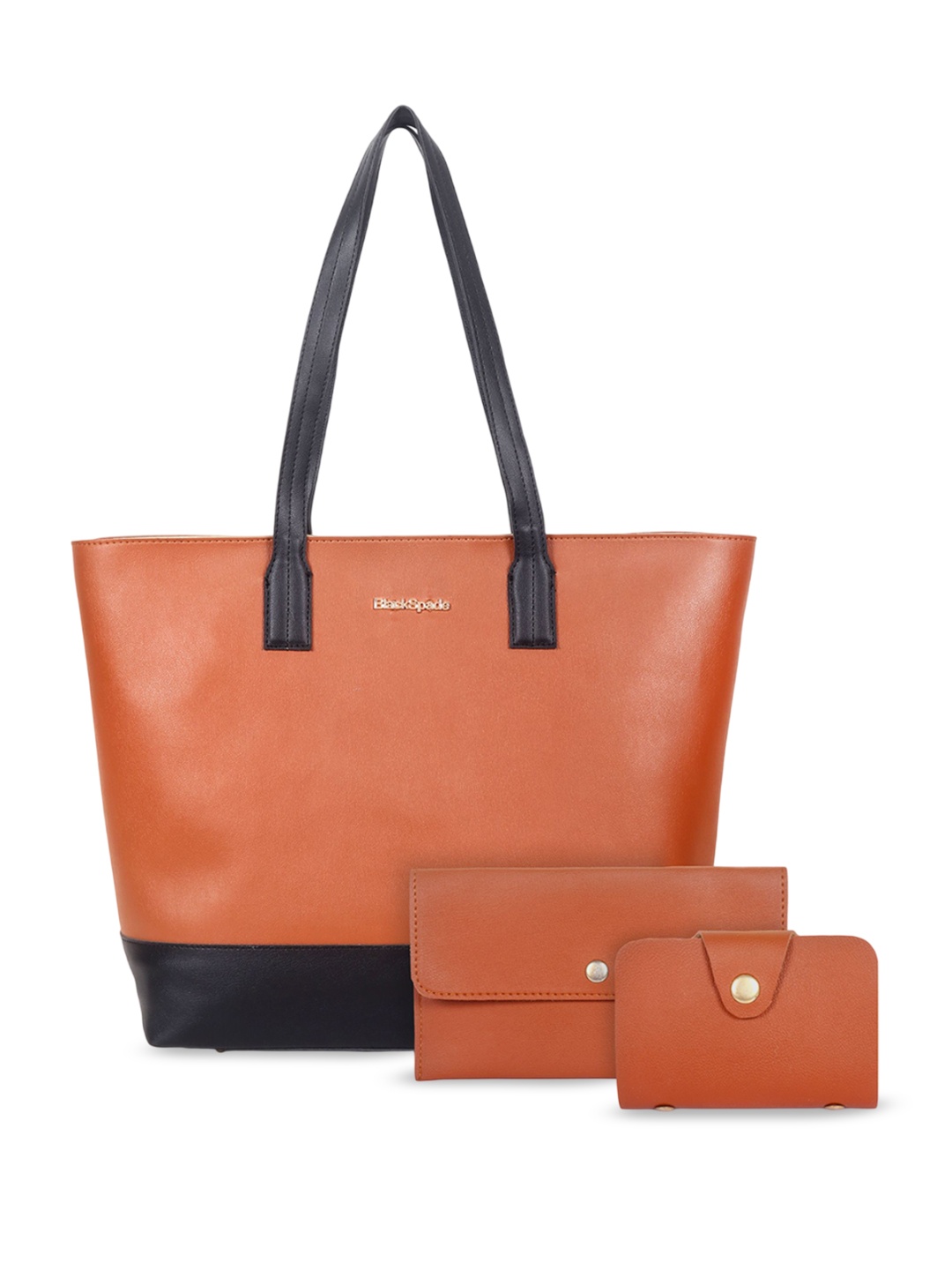 

Black Spade PU Shopper Tote Bag, Tan