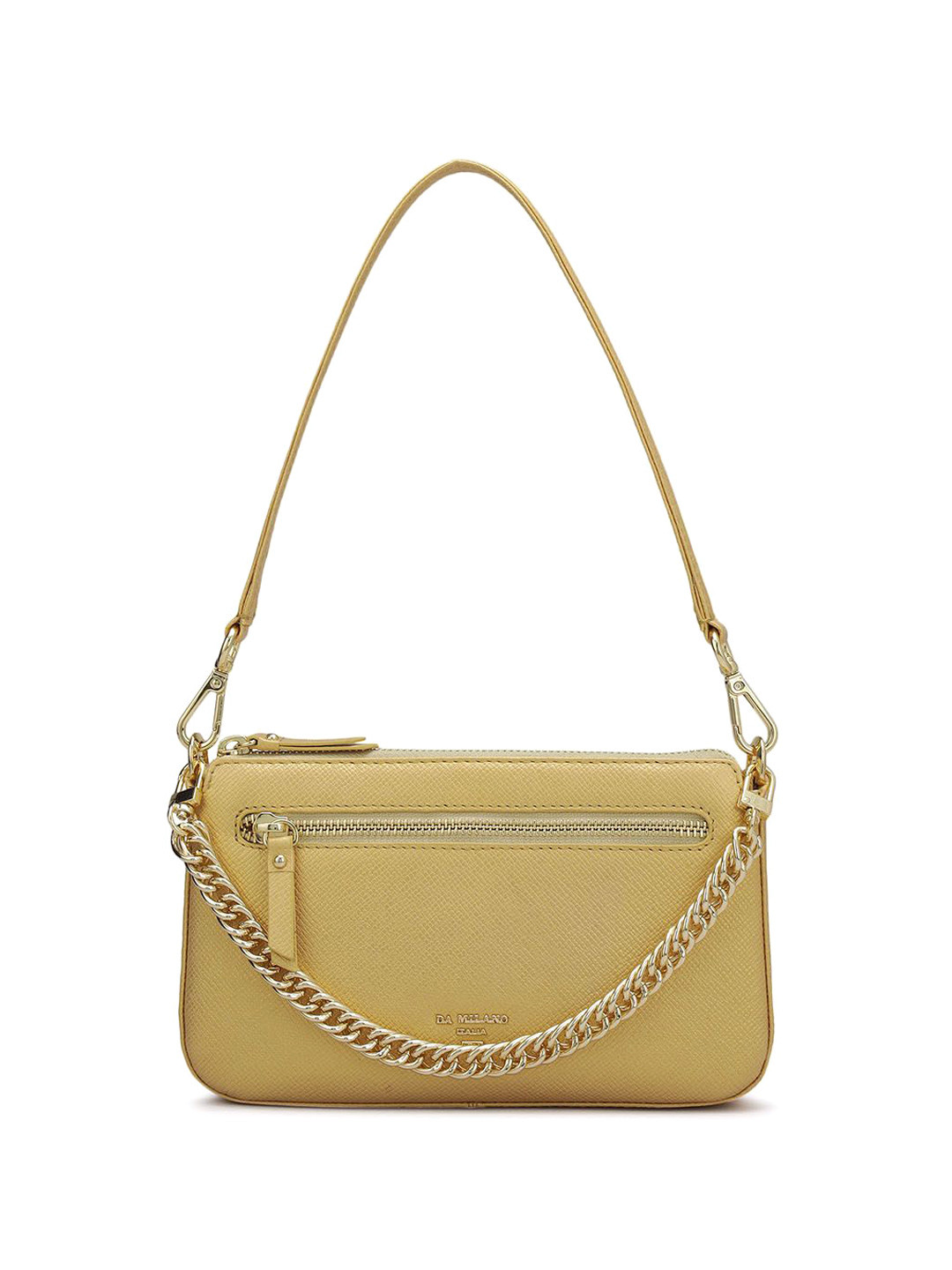

Da Milano Leather Bucket Shoulder Bag, Gold