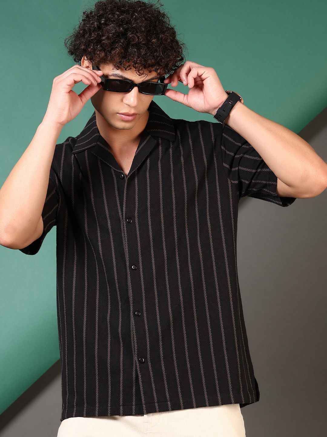 

V-Mart Men Opaque Casual Shirt, Black