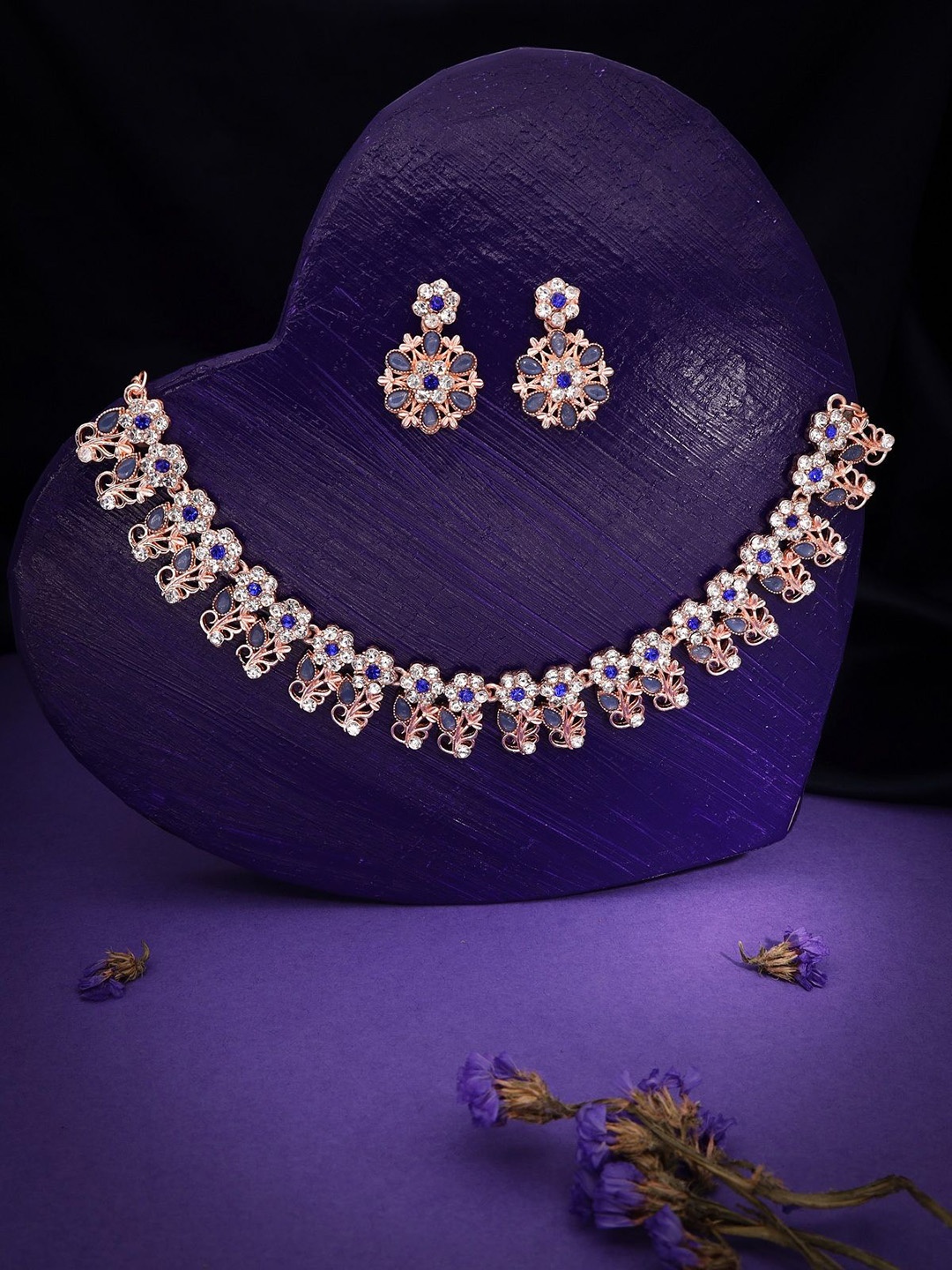 

Lyriss Gold-Plated American Diamond Studded Jewellery Set