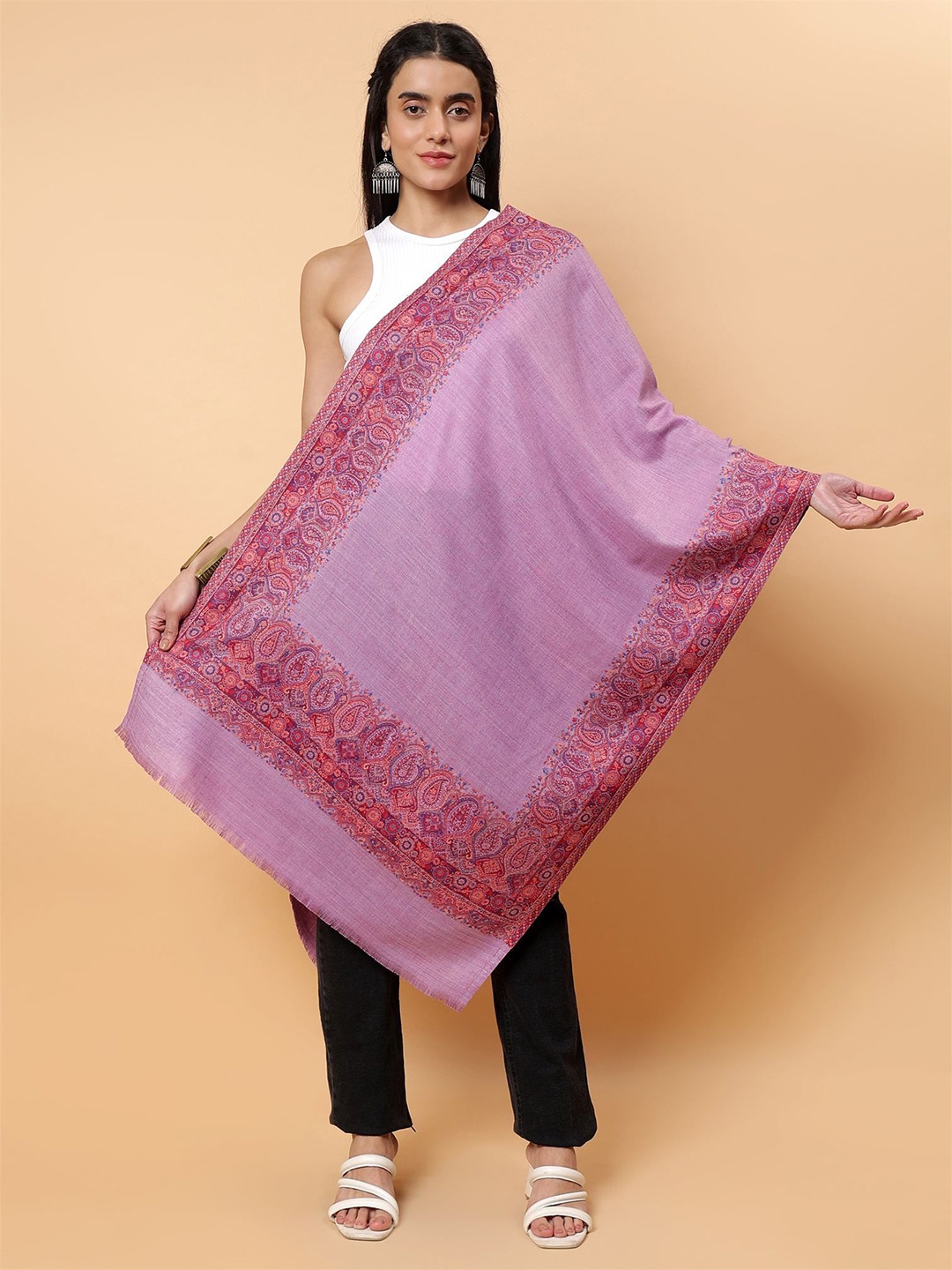 

Moda Chales Women Woven Design Stole, Lavender